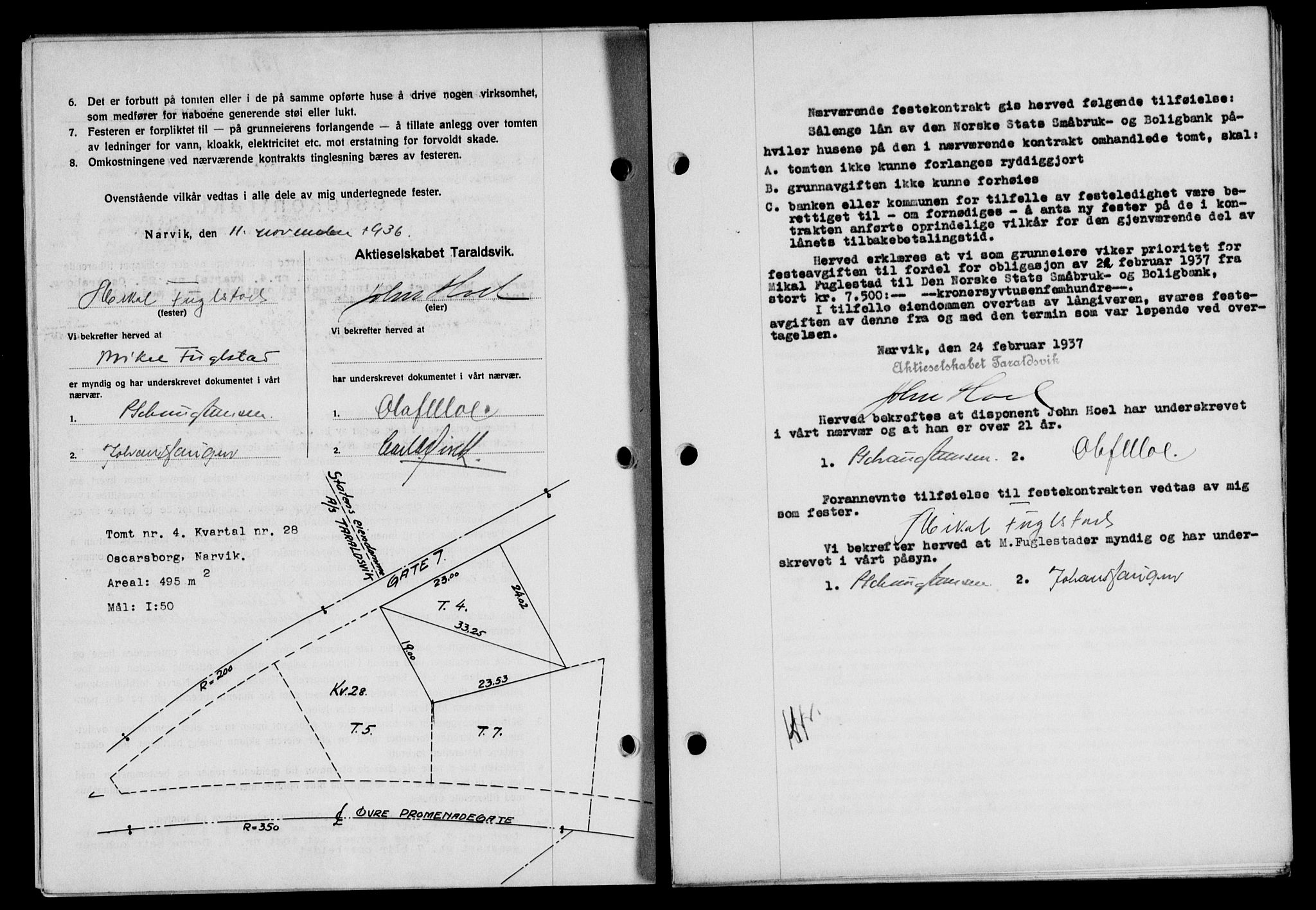 Narvik sorenskriveri, SAT/A-0002/1/2/2C/2Ca/L0011: Mortgage book no. 14, 1935-1937, Deed date: 27.02.1937