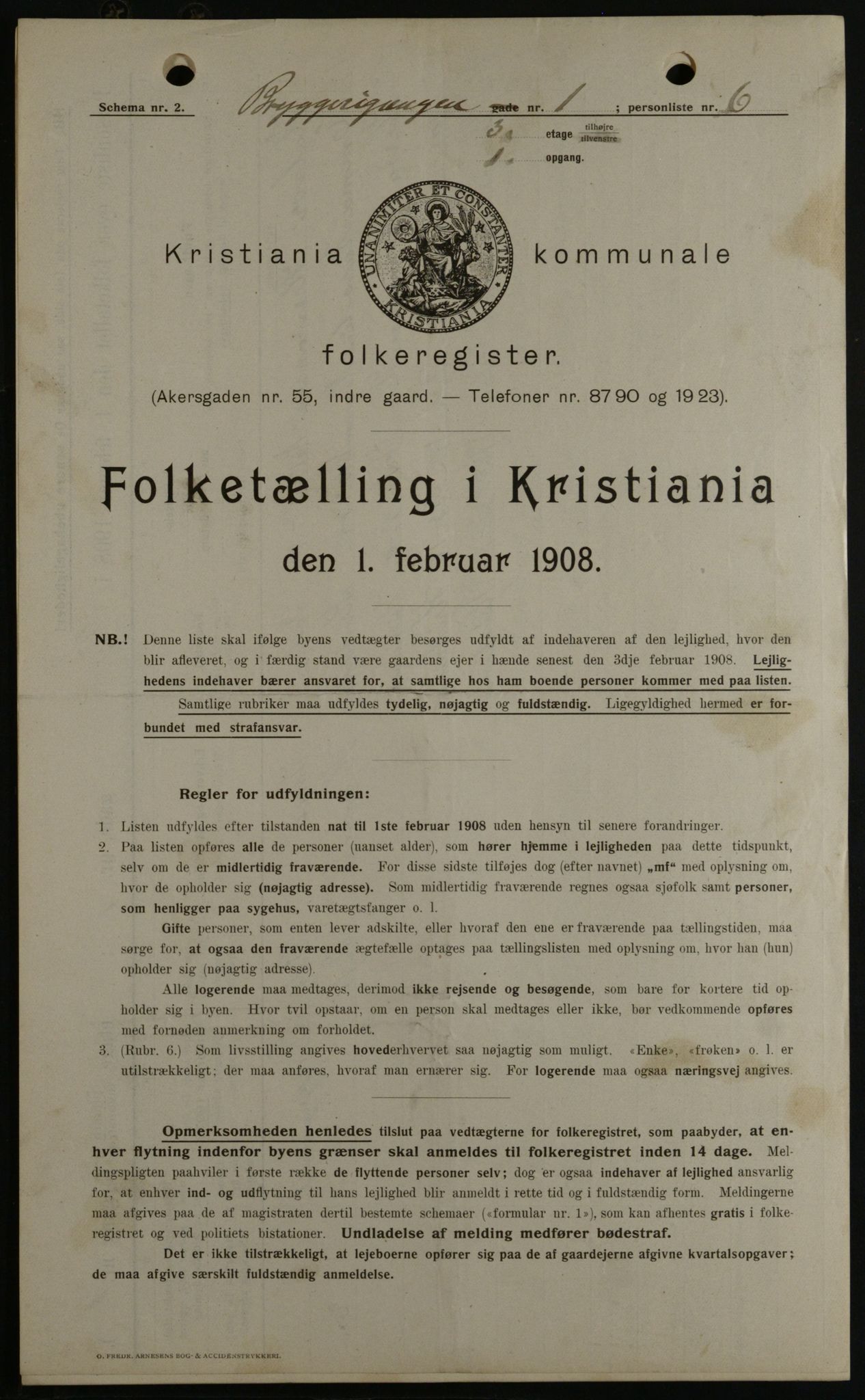 OBA, Municipal Census 1908 for Kristiania, 1908, p. 9528