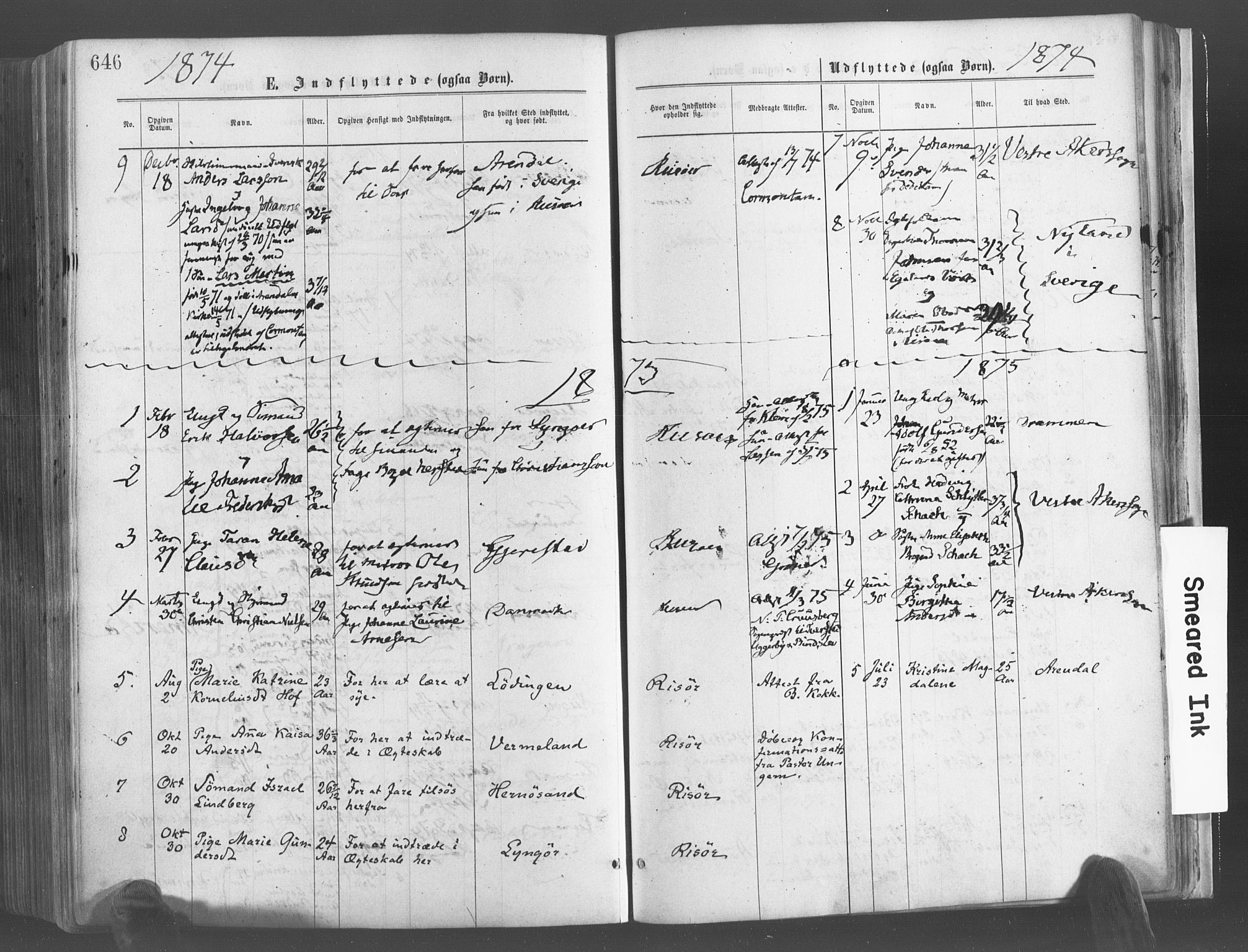 Risør sokneprestkontor, AV/SAK-1111-0035/F/Fa/L0004: Parish register (official) no. A 4, 1865-1882, p. 646