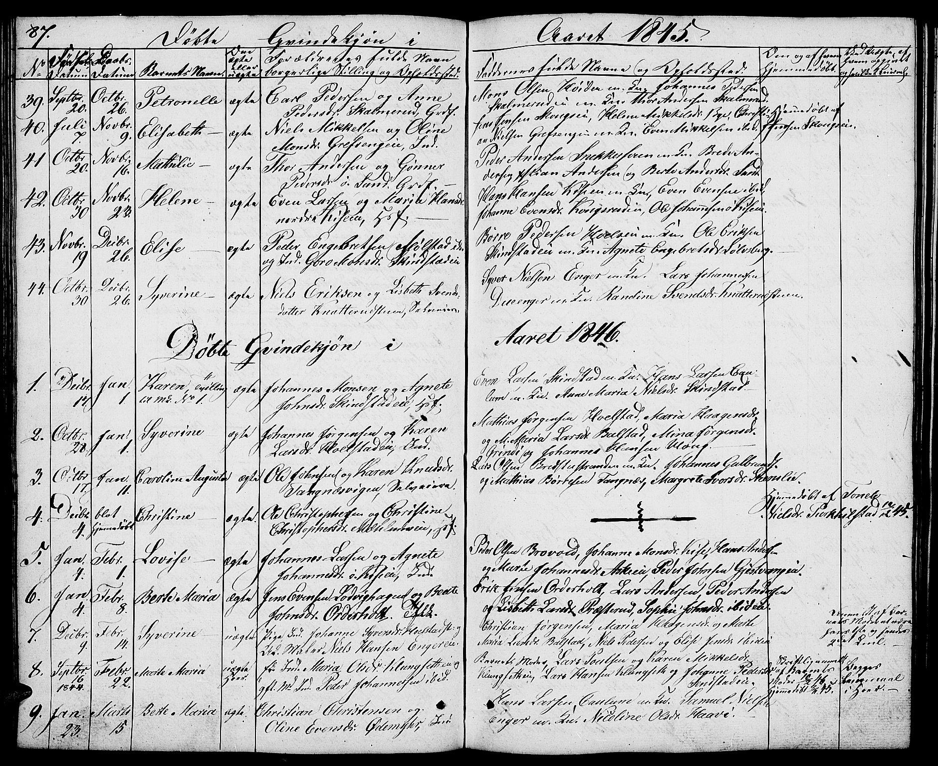 Nes prestekontor, Hedmark, AV/SAH-PREST-020/L/La/L0004: Parish register (copy) no. 4, 1832-1861, p. 87