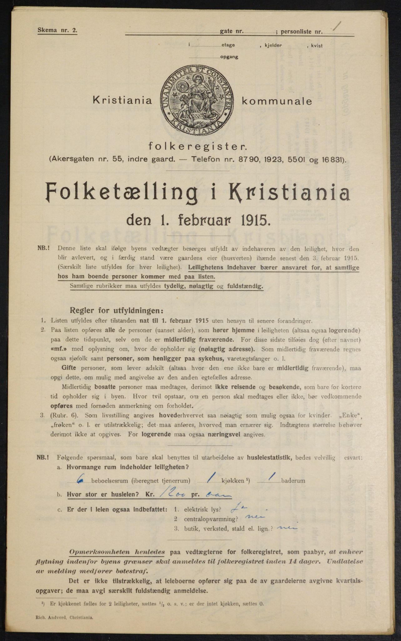 OBA, Municipal Census 1915 for Kristiania, 1915, p. 57954