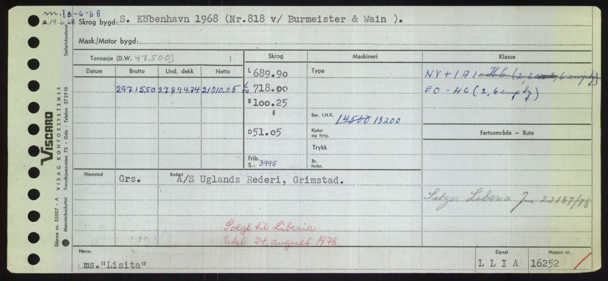 Sjøfartsdirektoratet med forløpere, Skipsmålingen, RA/S-1627/H/Hd/L0023: Fartøy, Lia-Løv, p. 209