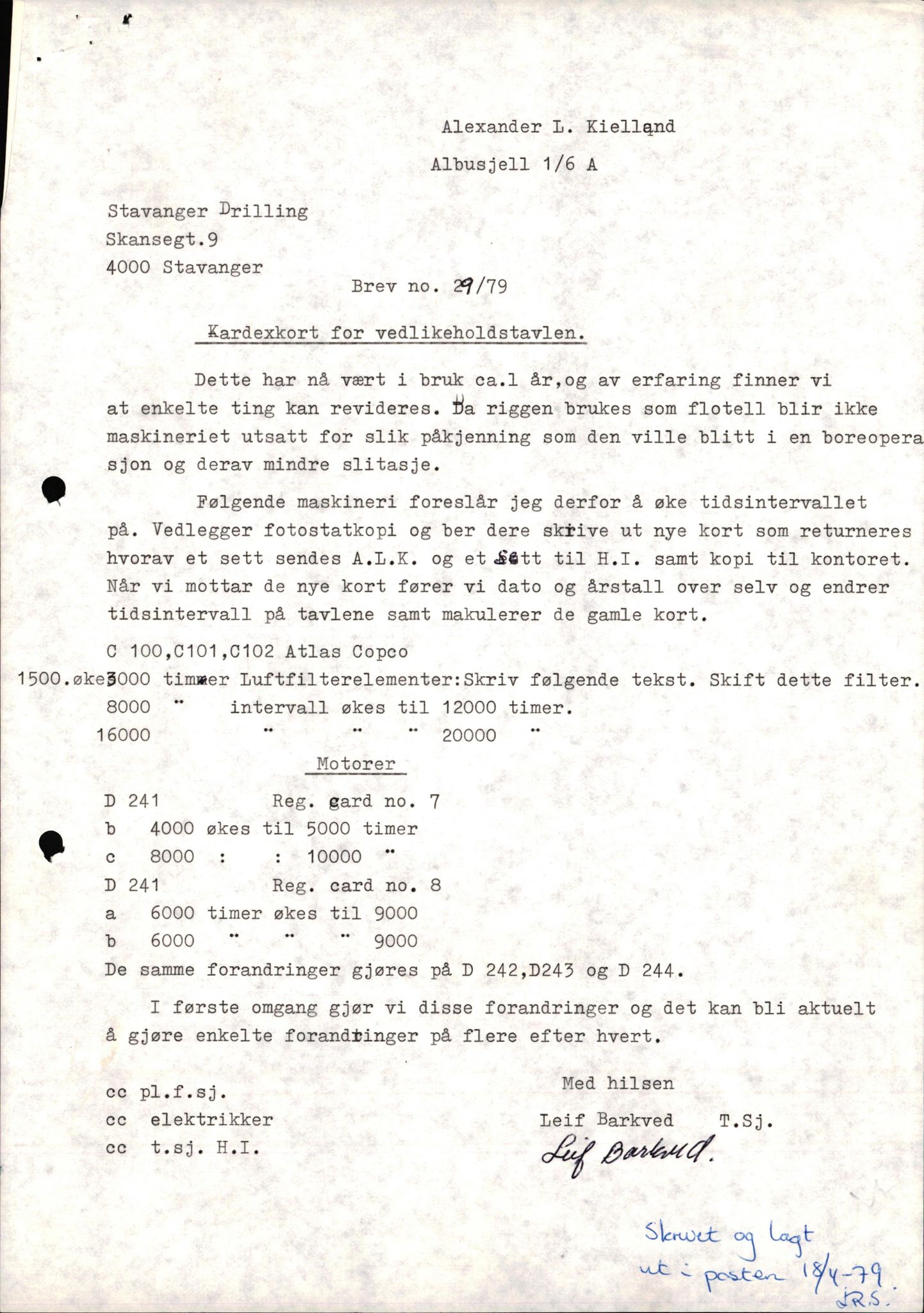 Pa 1503 - Stavanger Drilling AS, AV/SAST-A-101906/2/E/Eb/Eba/L0005: Sak og korrespondanse, 1976-1979