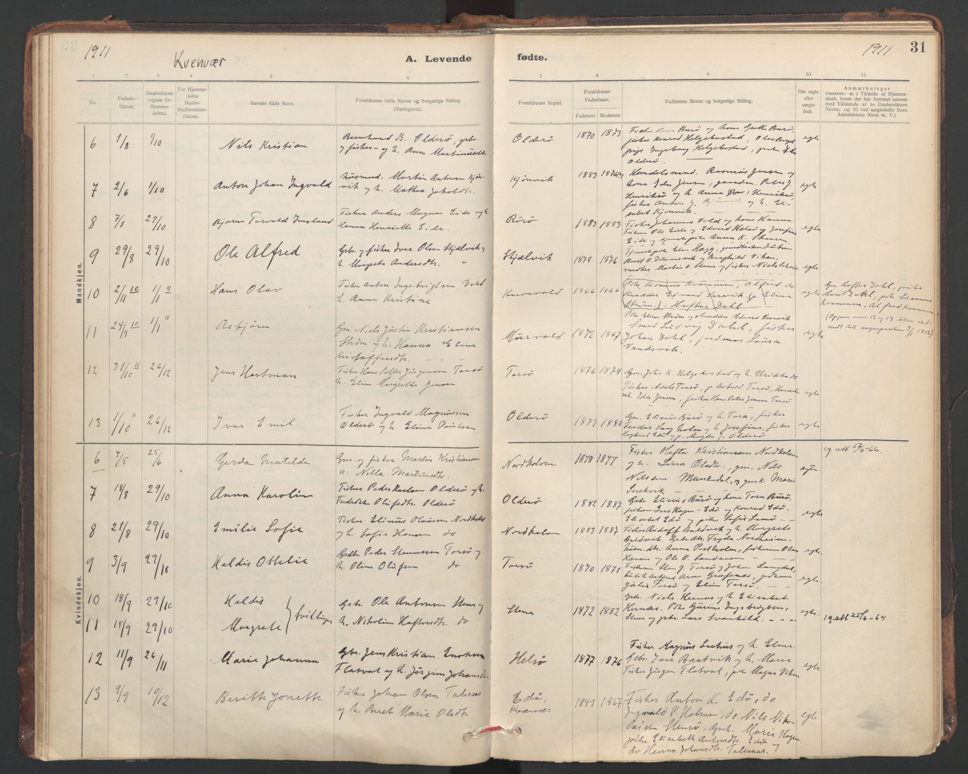 Ministerialprotokoller, klokkerbøker og fødselsregistre - Sør-Trøndelag, SAT/A-1456/635/L0552: Parish register (official) no. 635A02, 1899-1919, p. 31