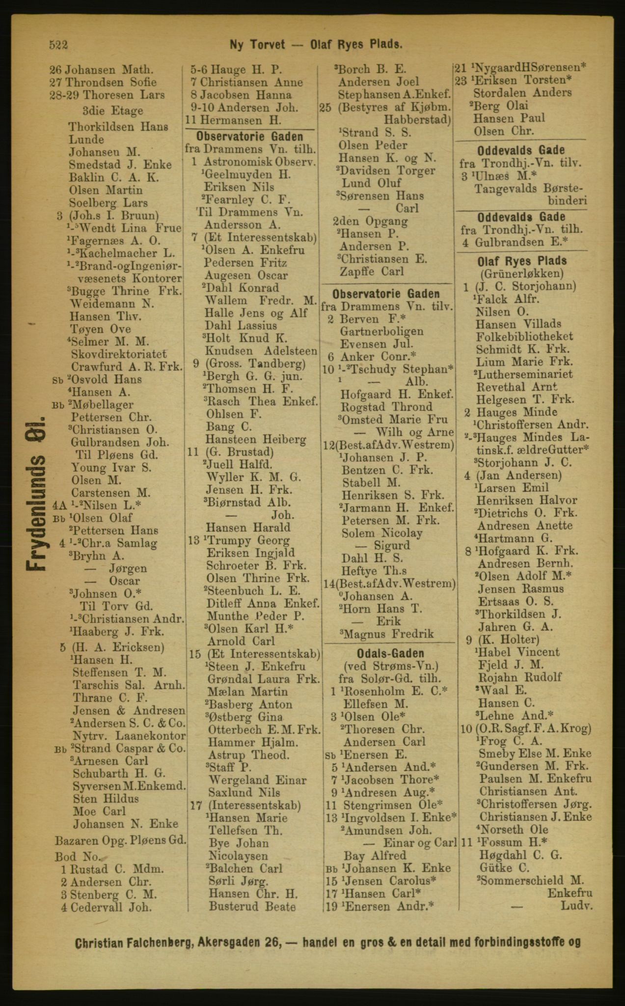 Kristiania/Oslo adressebok, PUBL/-, 1889, p. 522