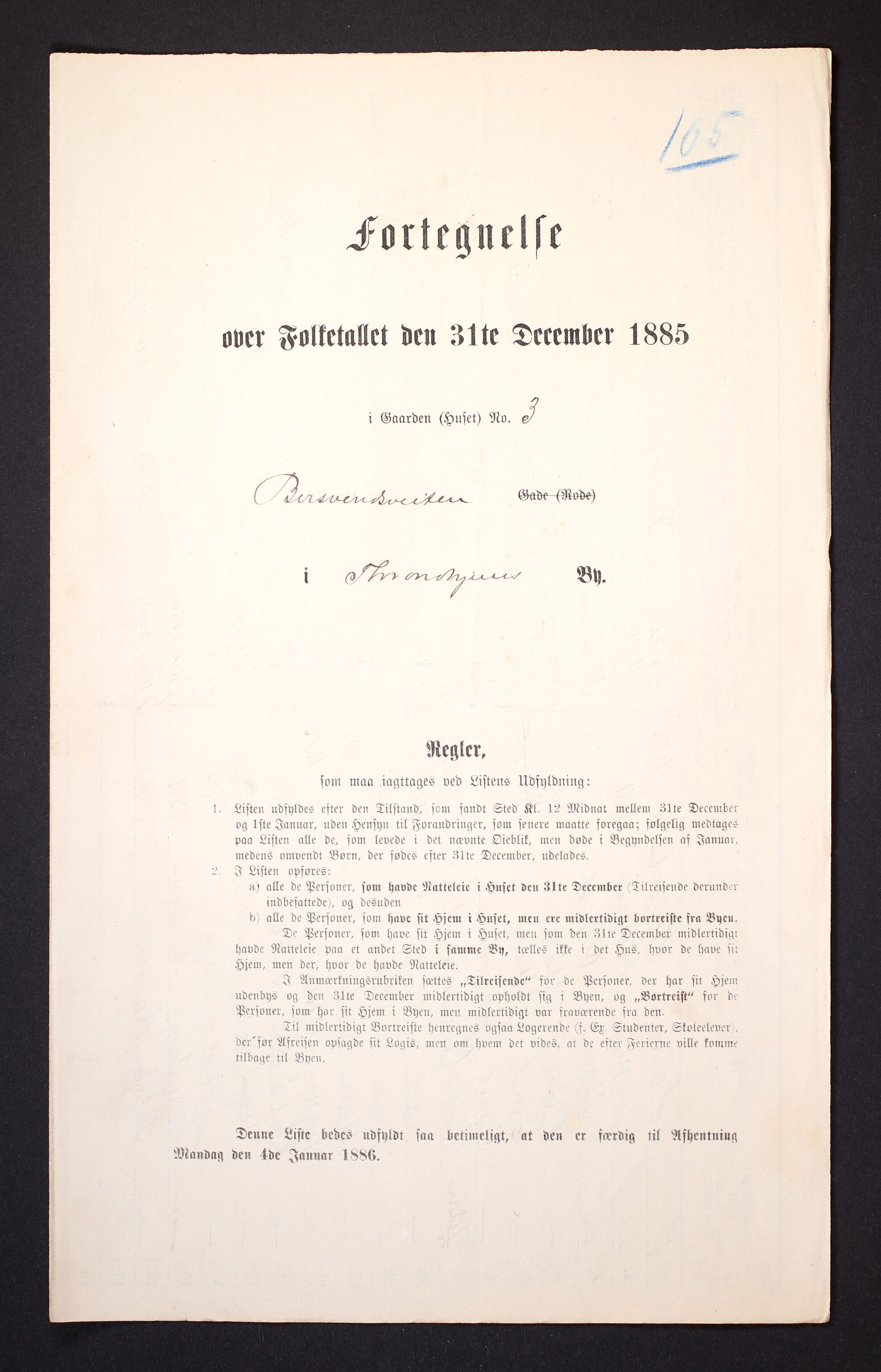 SAT, 1885 census for 1601 Trondheim, 1885, p. 1836