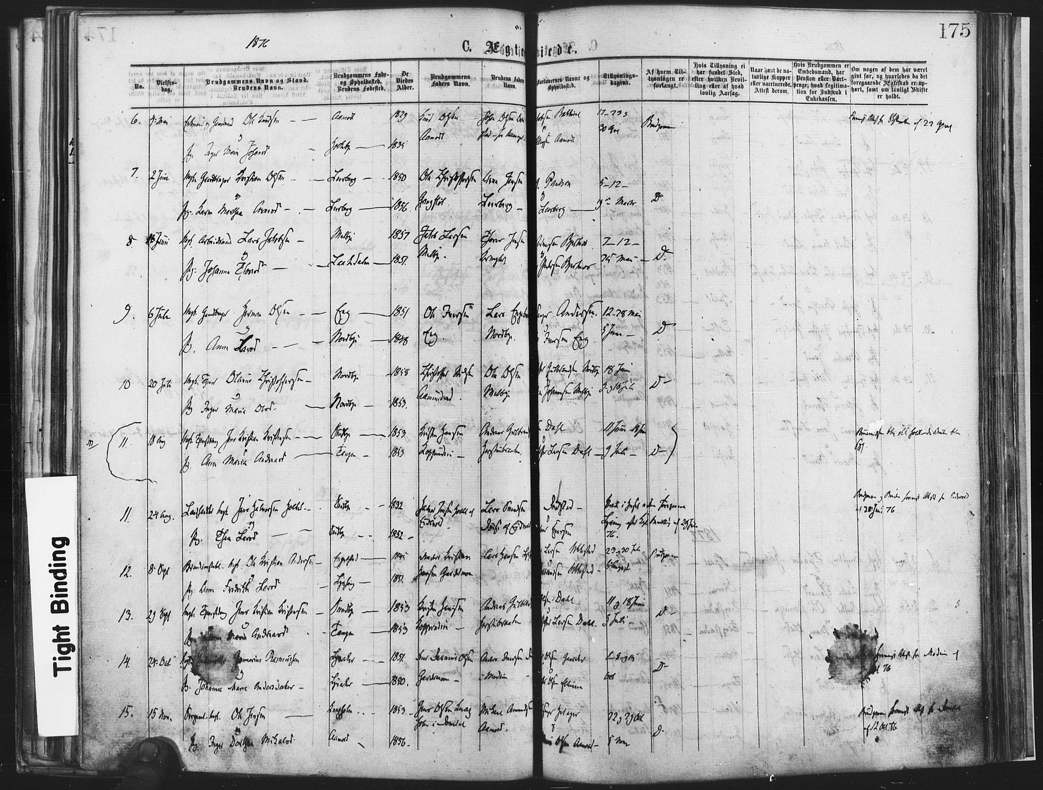 Nannestad prestekontor Kirkebøker, SAO/A-10414a/F/Fa/L0013: Parish register (official) no. I 13, 1873-1880, p. 175