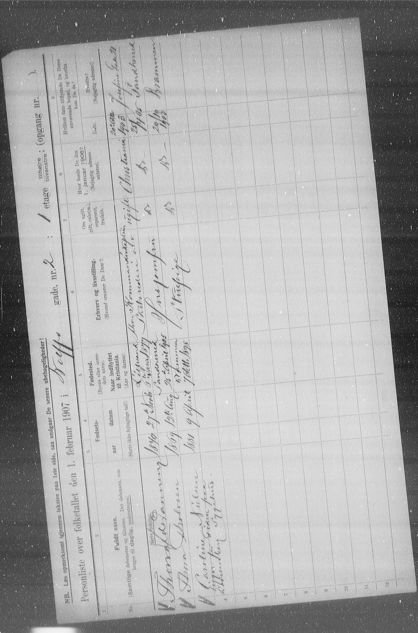 OBA, Municipal Census 1907 for Kristiania, 1907, p. 65324