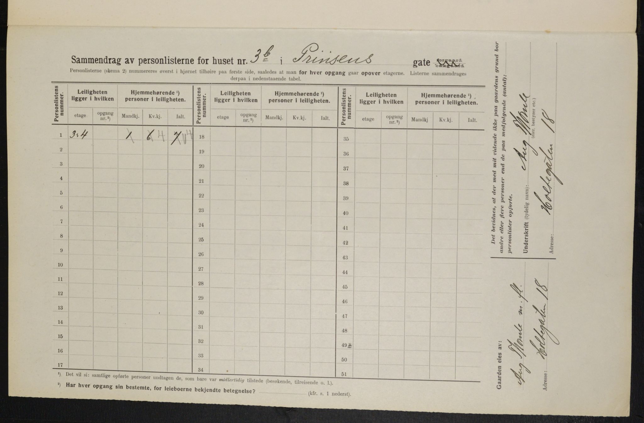 OBA, Municipal Census 1914 for Kristiania, 1914, p. 81267