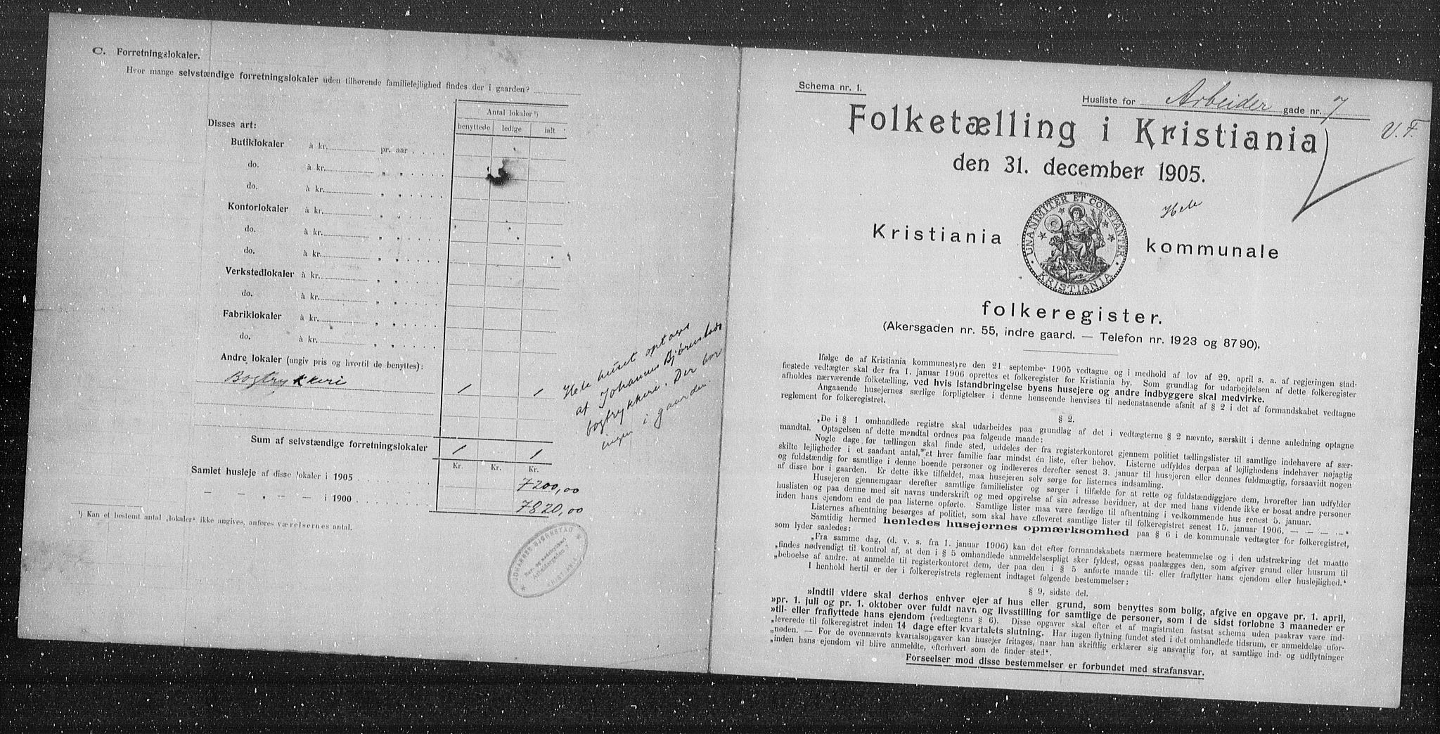OBA, Municipal Census 1905 for Kristiania, 1905, p. 816