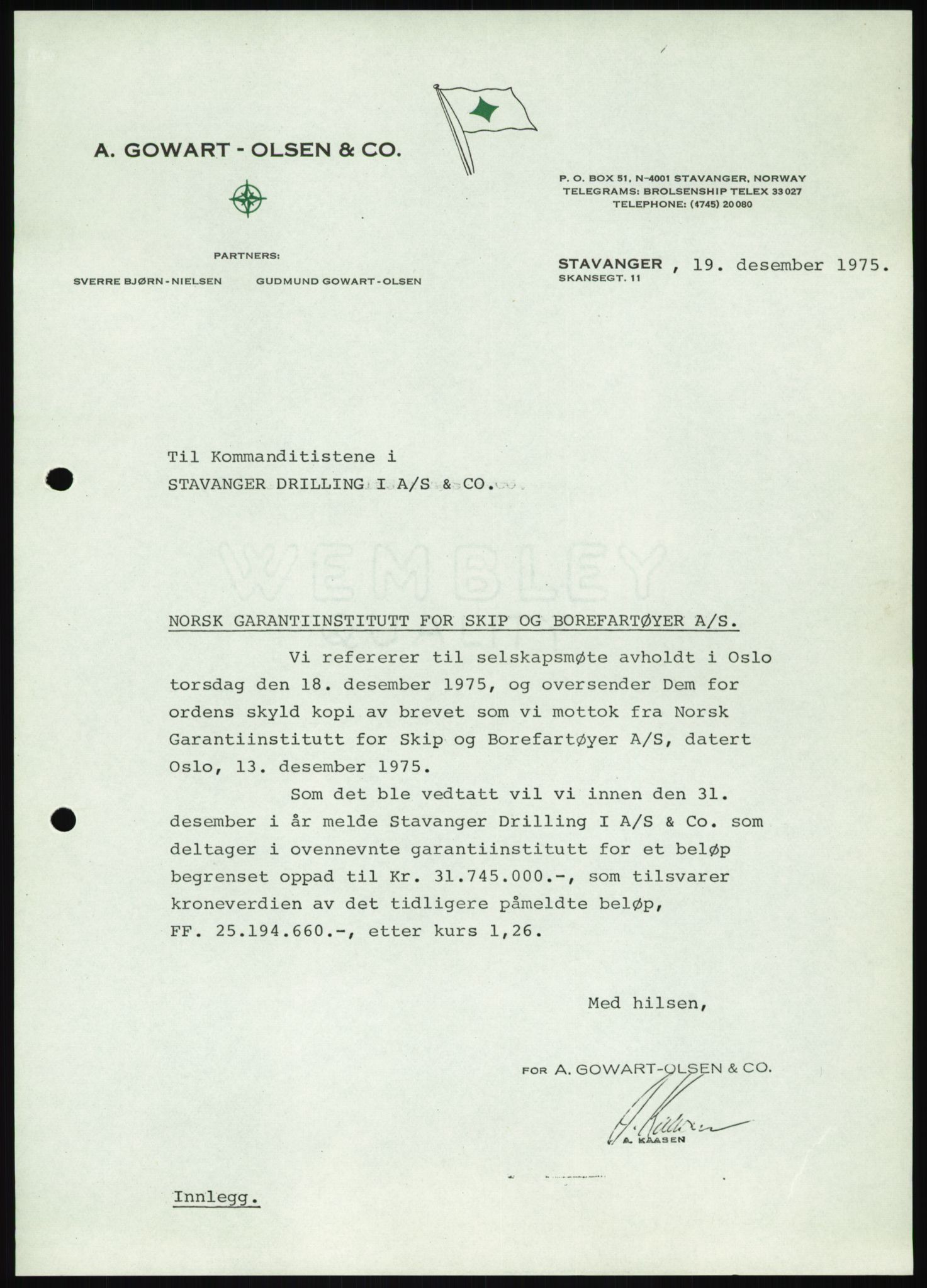 Pa 1503 - Stavanger Drilling AS, AV/SAST-A-101906/D/L0006: Korrespondanse og saksdokumenter, 1974-1984, p. 507