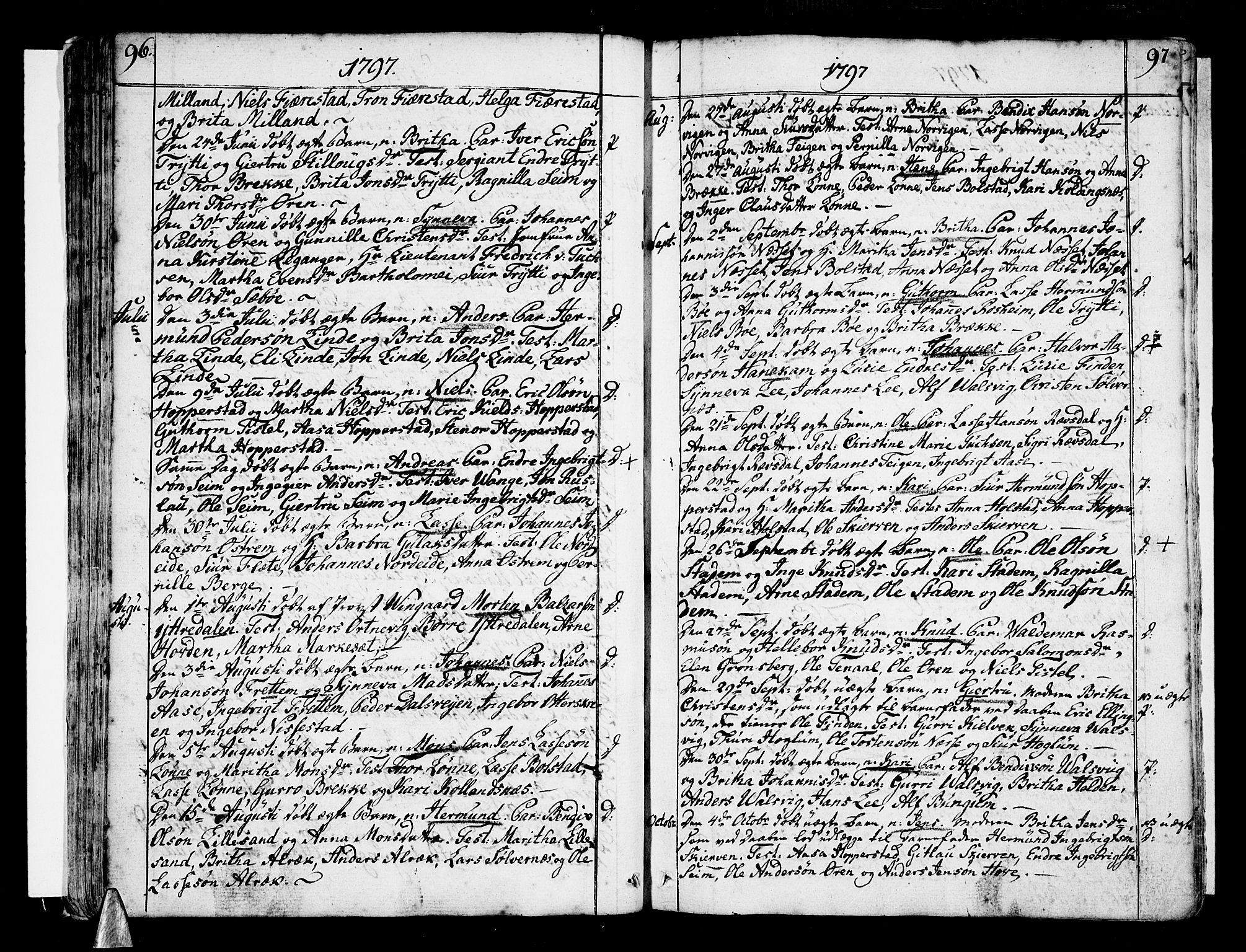 Vik sokneprestembete, AV/SAB-A-81501/H/Haa/Haaa/L0005: Parish register (official) no. A 5, 1787-1820, p. 96-97