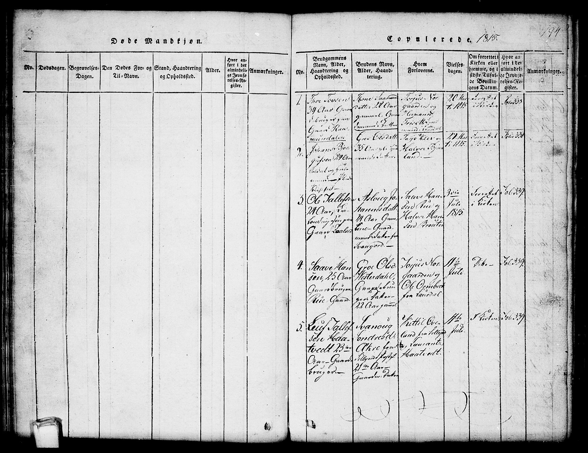 Kviteseid kirkebøker, SAKO/A-276/G/Gb/L0001: Parish register (copy) no. II 1, 1815-1842, p. 194