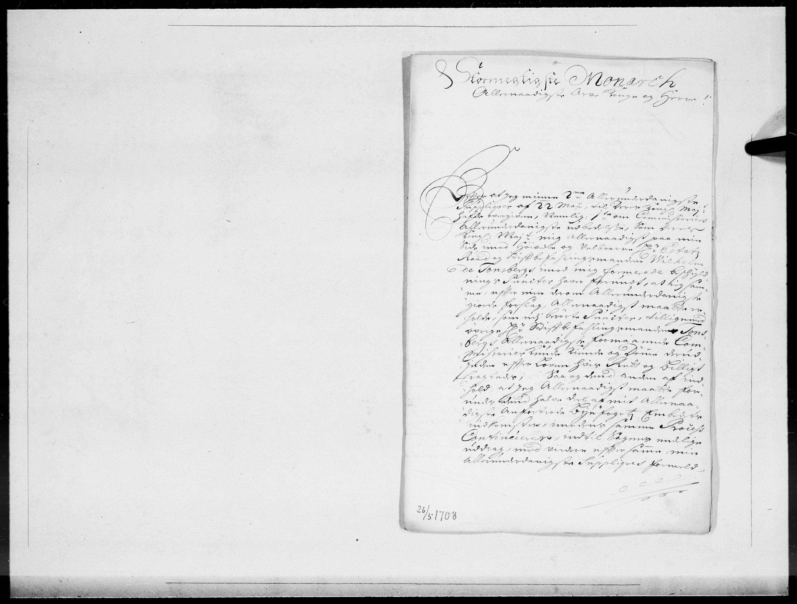 Danske Kanselli 1572-1799, AV/RA-EA-3023/F/Fc/Fcc/Fcca/L0065: Norske innlegg 1572-1799, 1708, p. 510