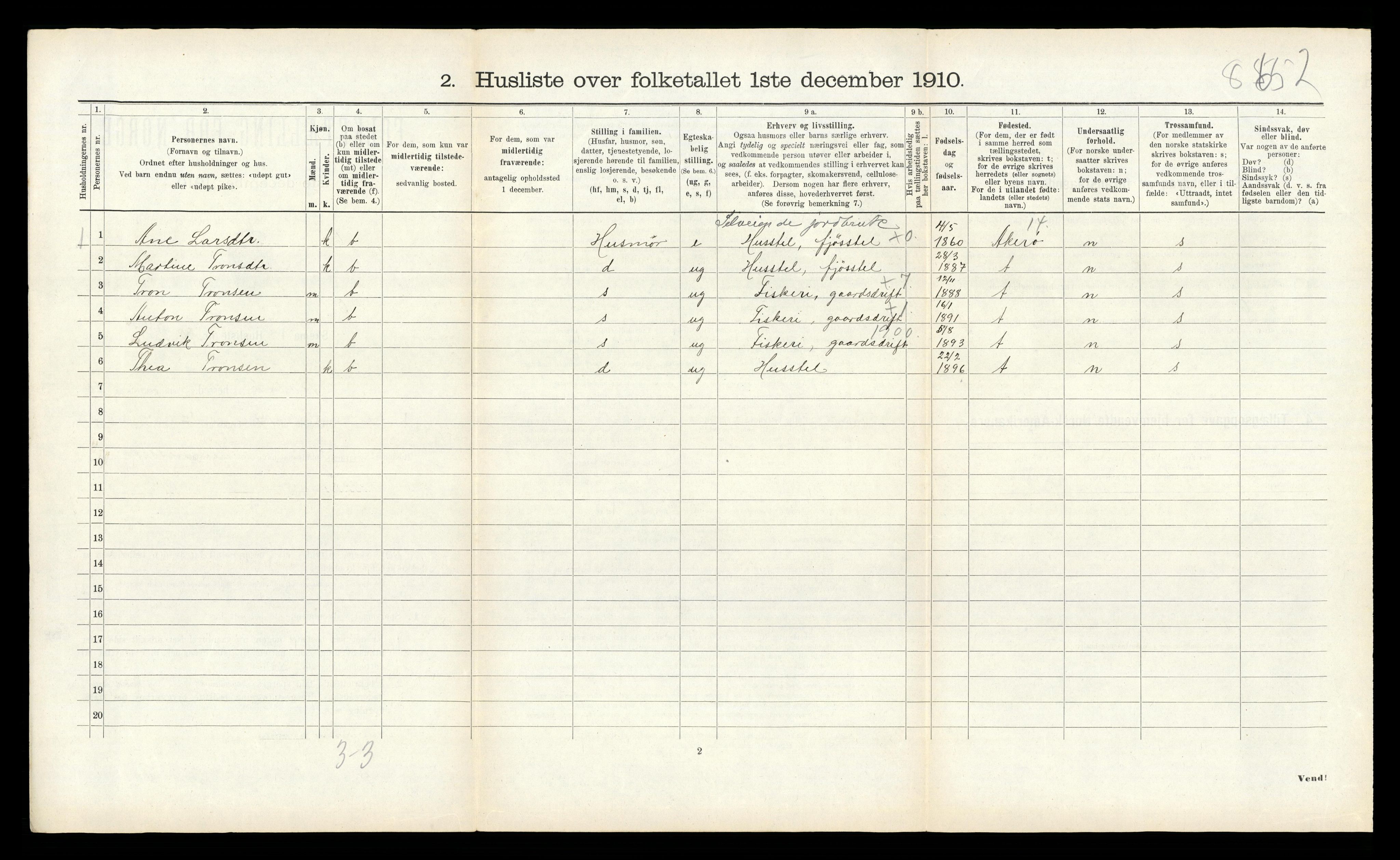 RA, 1910 census for Bolsøy, 1910, p. 1358