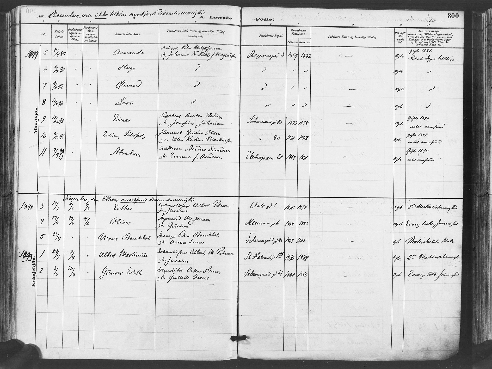 Gamlebyen prestekontor Kirkebøker, SAO/A-10884/F/Fa/L0007: Parish register (official) no. 7, 1889-1899, p. 300