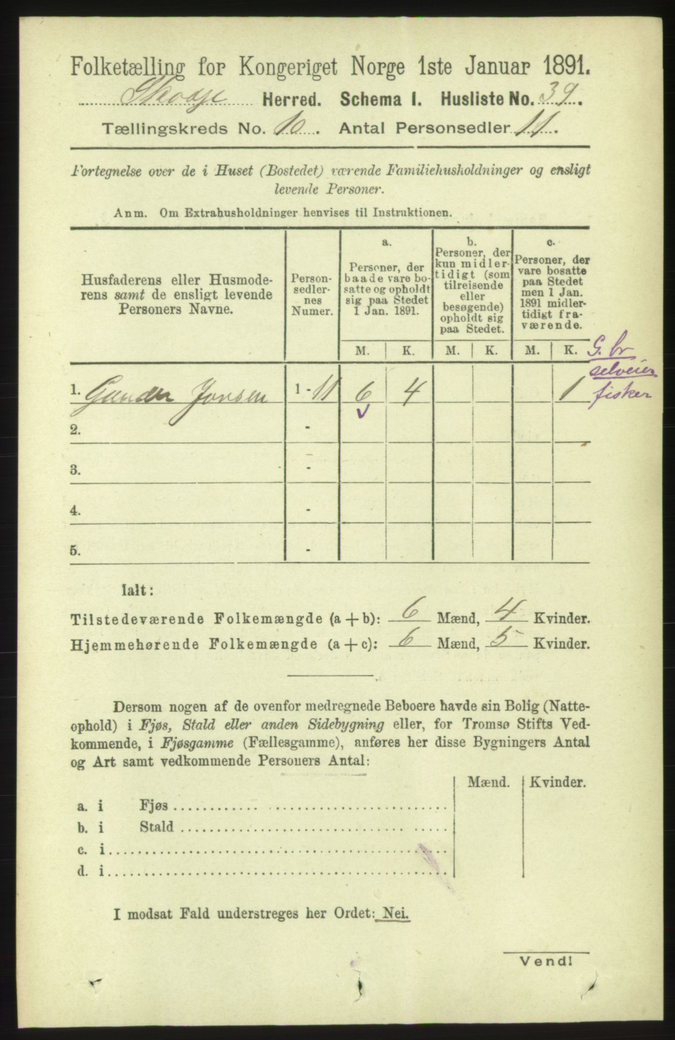 RA, 1891 census for 1529 Skodje, 1891, p. 1998