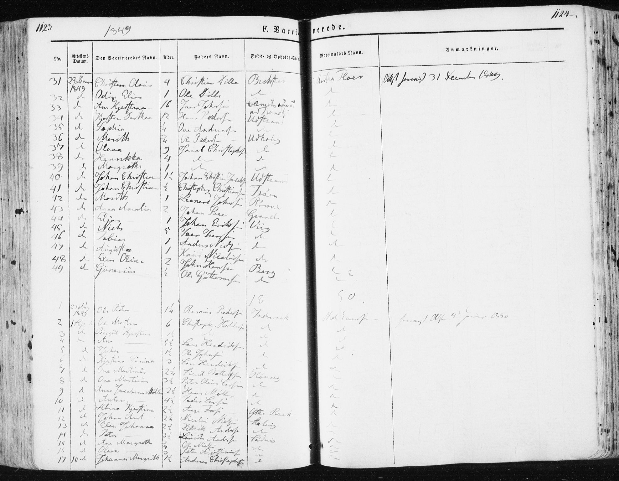 Ministerialprotokoller, klokkerbøker og fødselsregistre - Sør-Trøndelag, SAT/A-1456/659/L0736: Parish register (official) no. 659A06, 1842-1856, p. 1123-1124