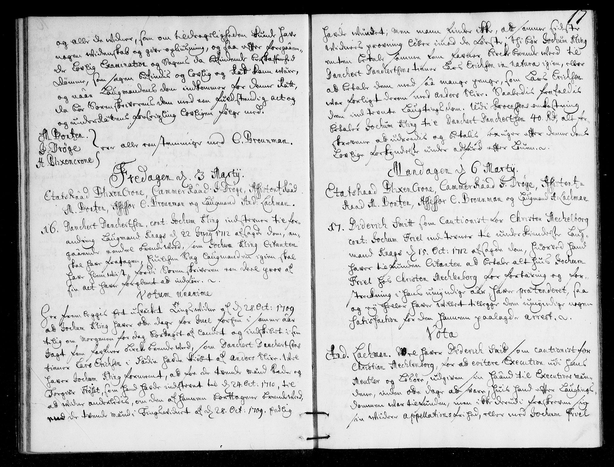 Overhoffretten 1667-1797, AV/RA-EA-2884/Ac/L0148: Voteringsprotokoll, 1713, p. 16b-17a