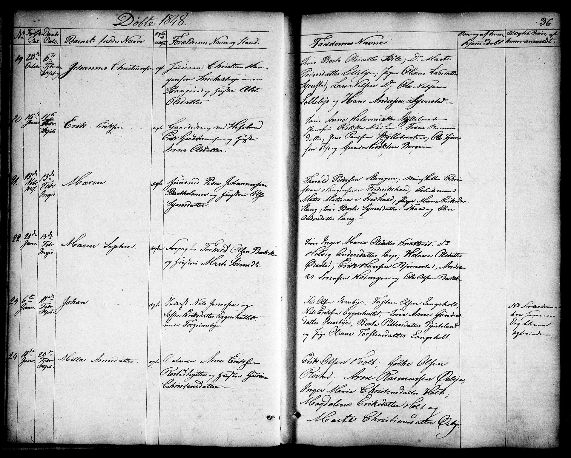 Skjeberg prestekontor Kirkebøker, SAO/A-10923/F/Fa/L0006: Parish register (official) no. I 6, 1846-1858, p. 36