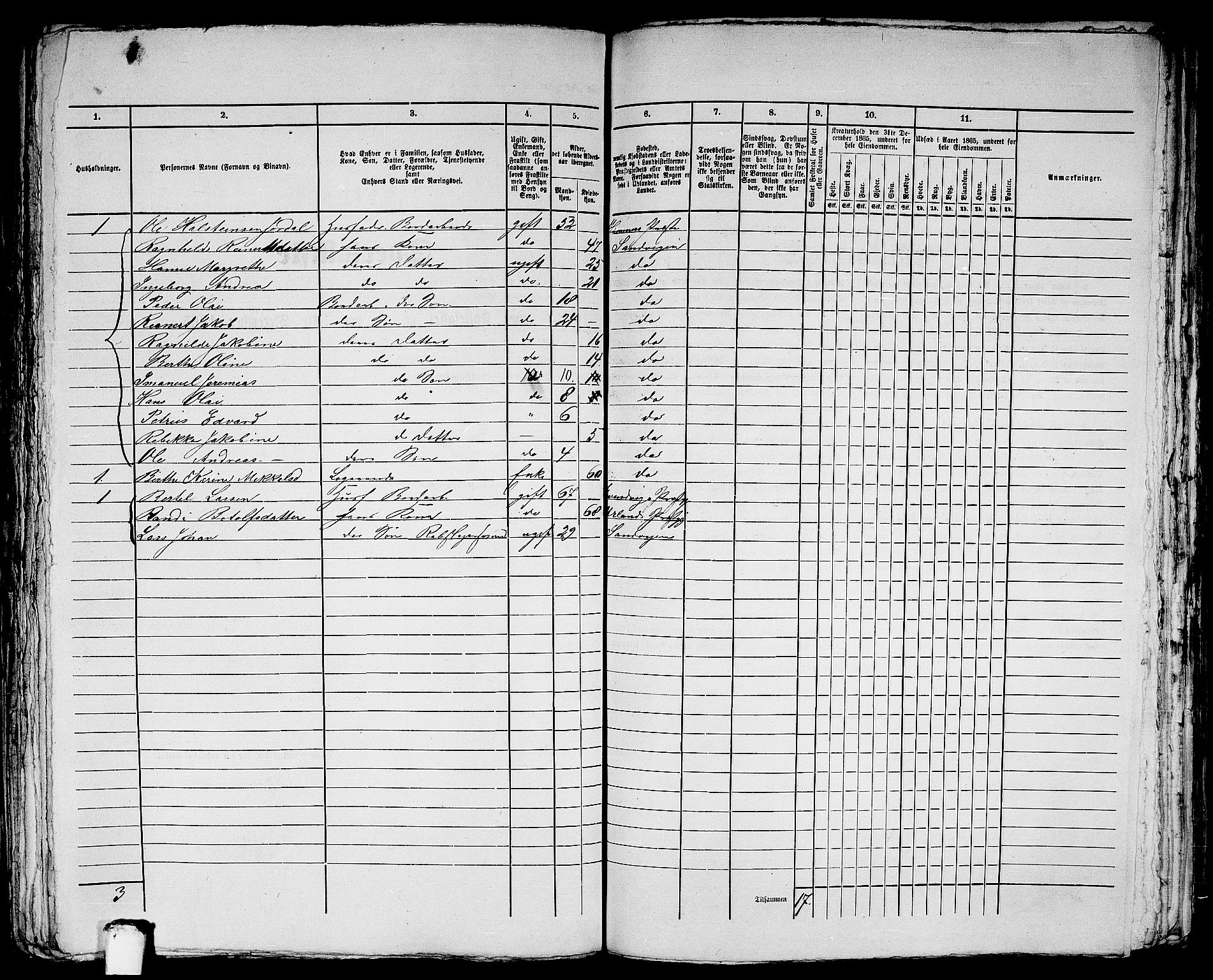 RA, 1865 census for Bergen Landdistrikt/Domkirken og Korskirken, 1865, p. 218