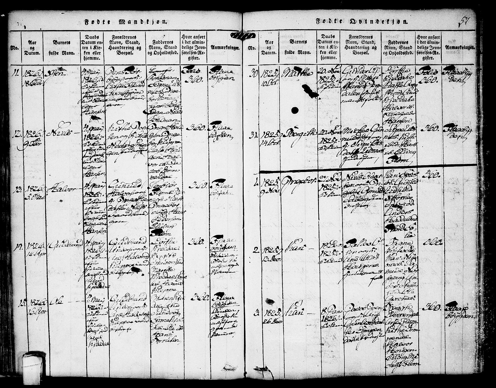 Kviteseid kirkebøker, AV/SAKO-A-276/F/Fa/L0005: Parish register (official) no. I 5, 1815-1836, p. 57