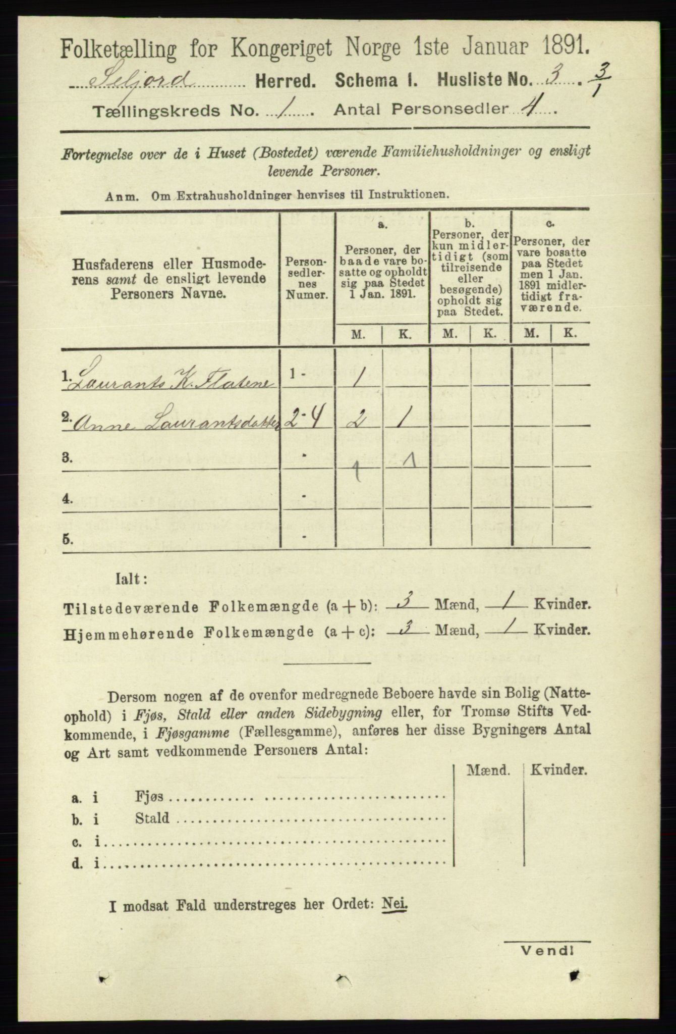 RA, 1891 census for 0828 Seljord, 1891, p. 31