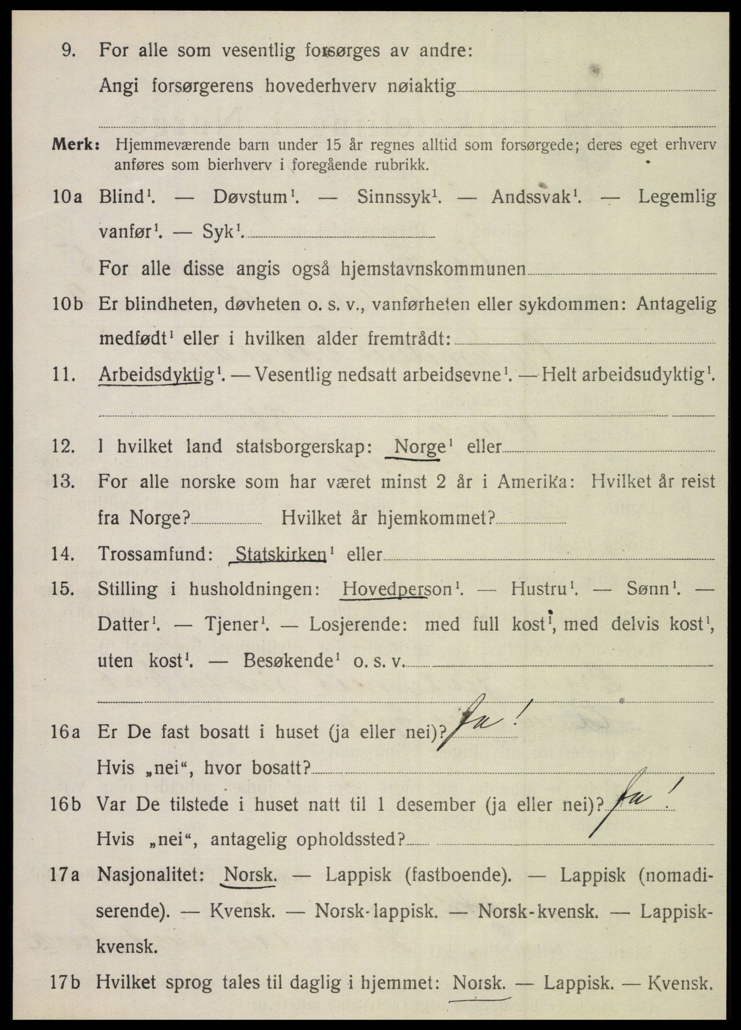 SAT, 1920 census for Vega, 1920, p. 2448