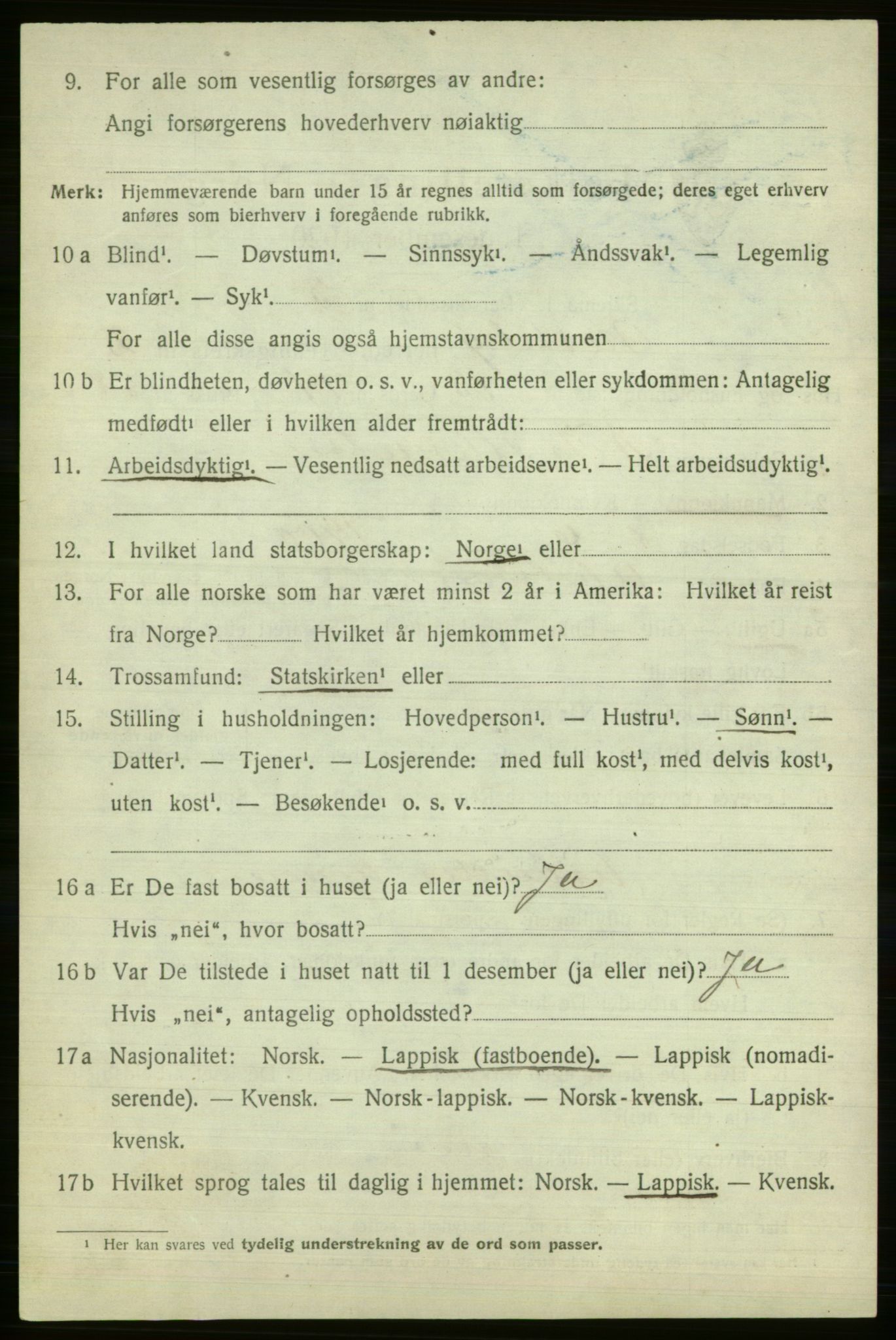 SATØ, 1920 census for Nesseby, 1920, p. 1377