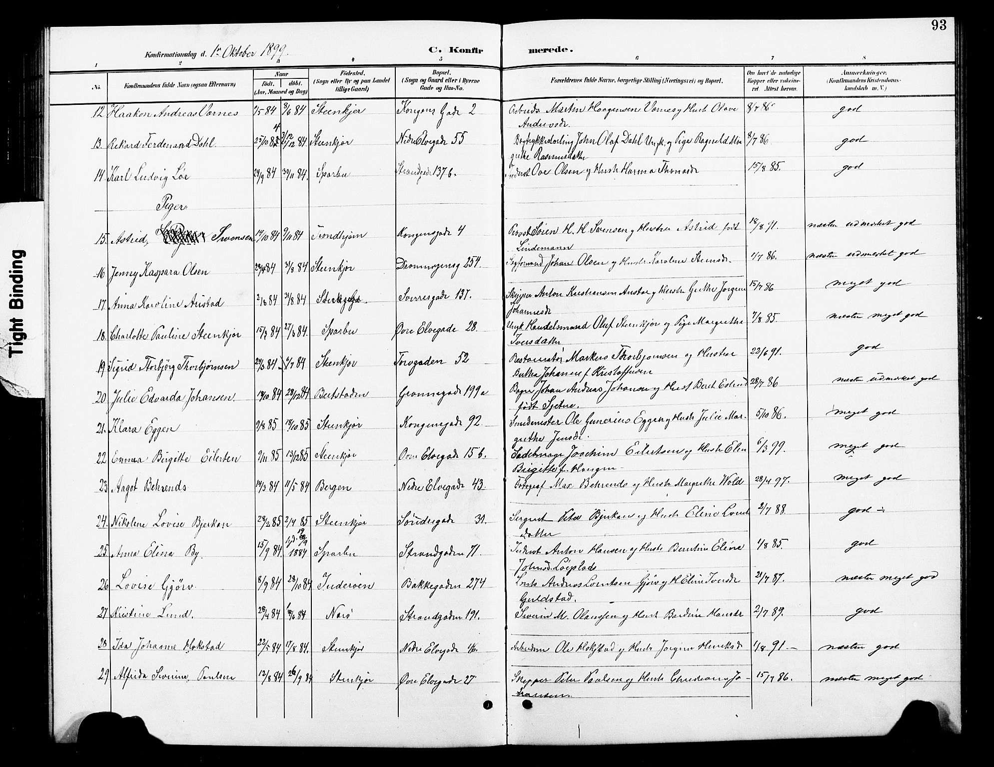 Ministerialprotokoller, klokkerbøker og fødselsregistre - Nord-Trøndelag, SAT/A-1458/739/L0375: Parish register (copy) no. 739C03, 1898-1908, p. 93