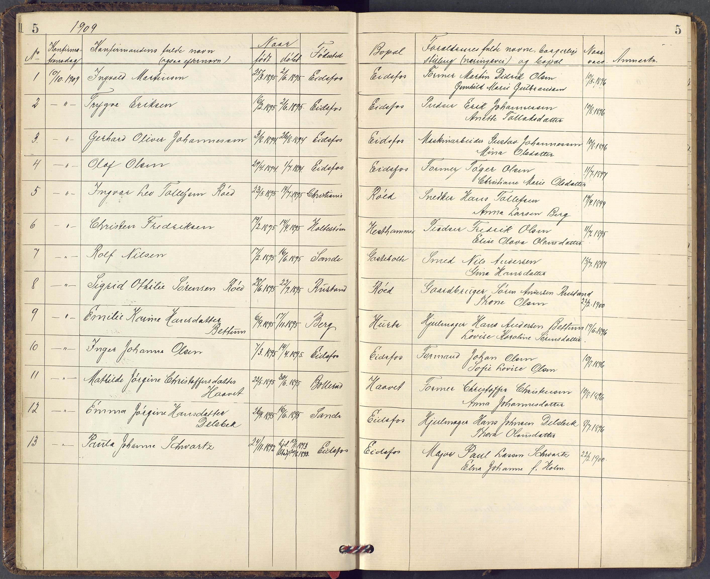 Hof kirkebøker, AV/SAKO-A-64/F/Fc/L0002: Parish register (official) no. IIi 2, 1904-1983, p. 5