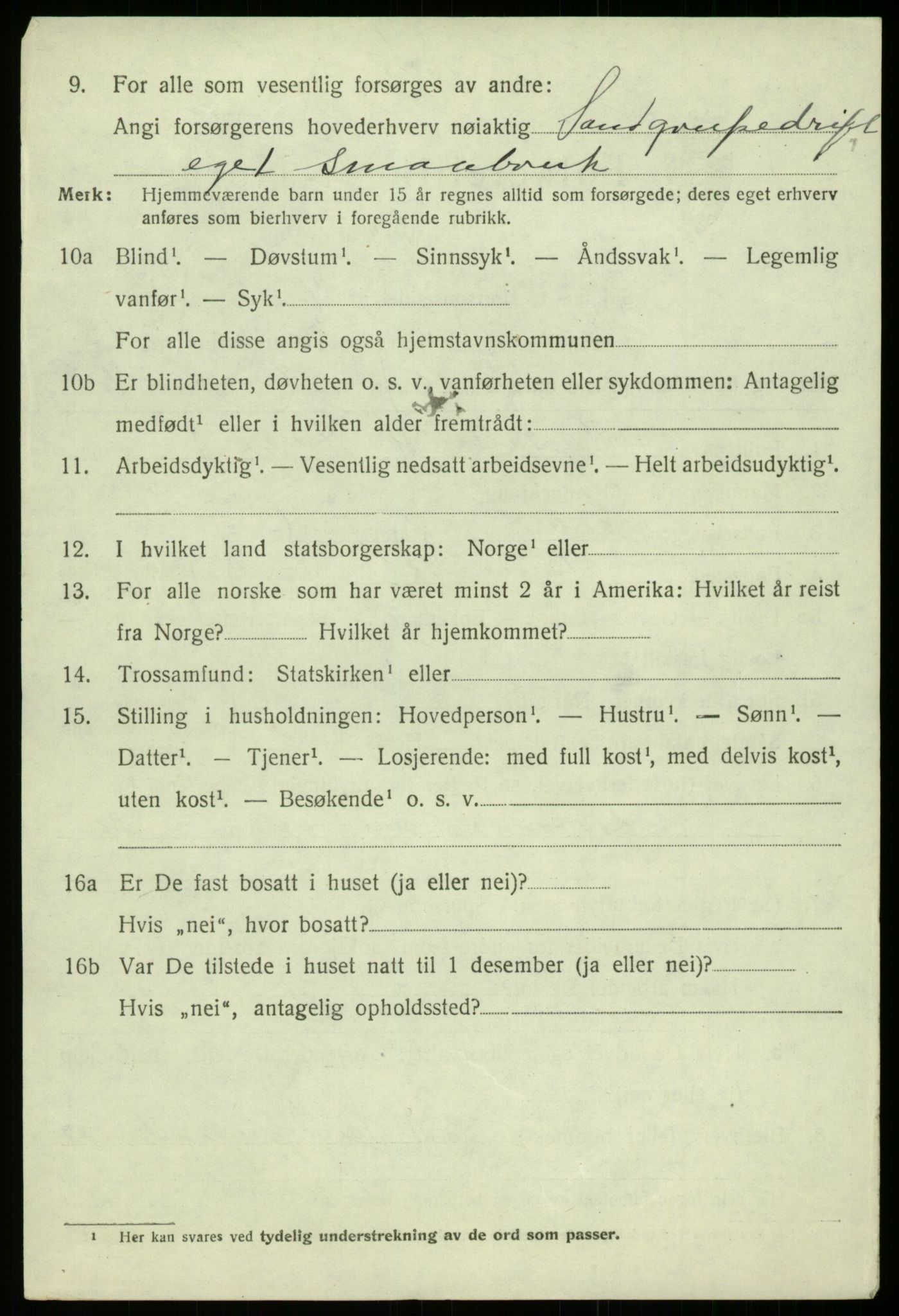 SAB, 1920 census for Bruvik, 1920, p. 9533