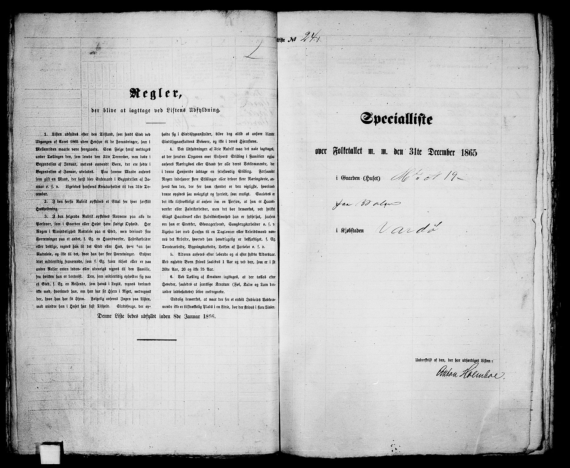 RA, 1865 census for Vardø/Vardø, 1865, p. 54
