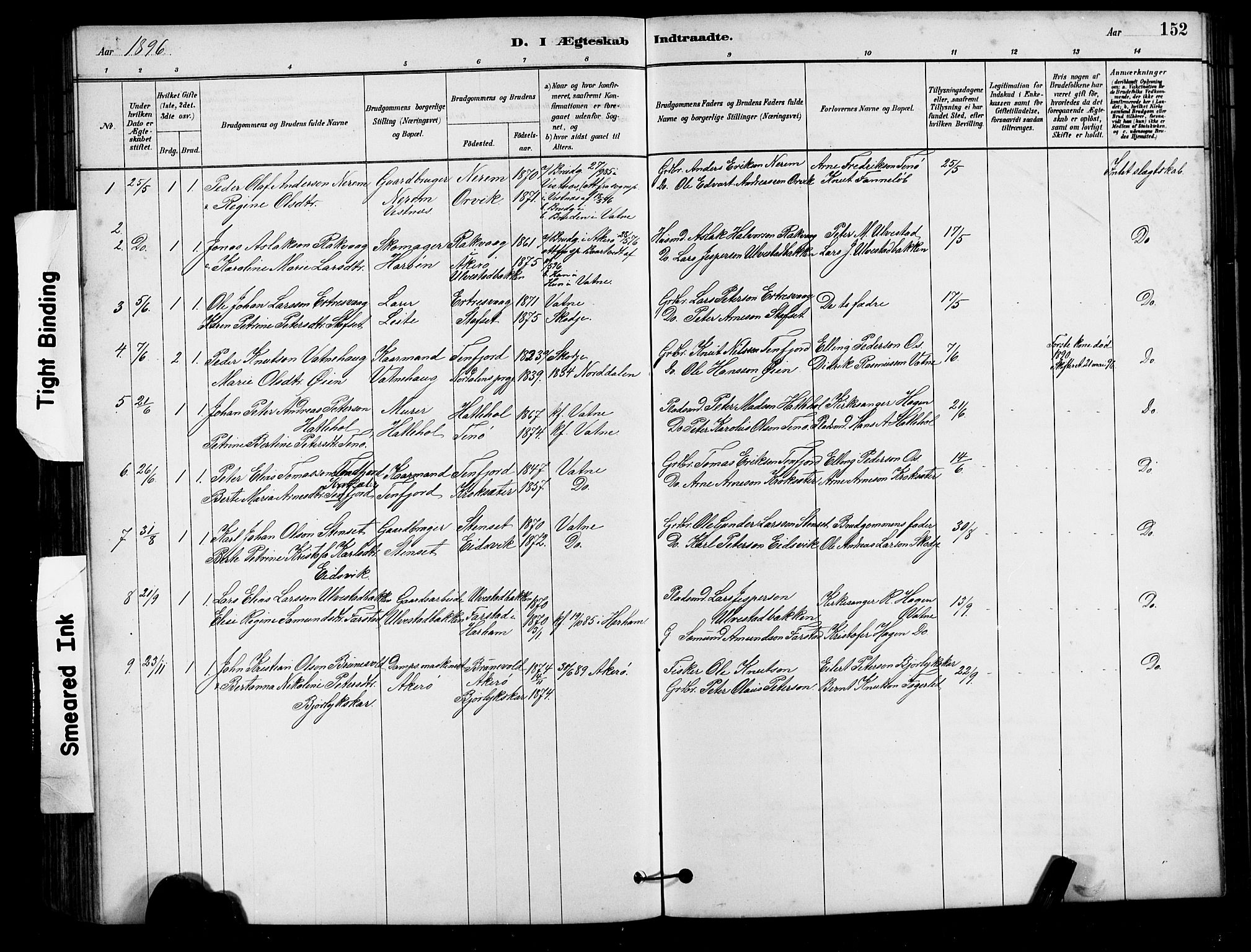 Ministerialprotokoller, klokkerbøker og fødselsregistre - Møre og Romsdal, AV/SAT-A-1454/525/L0376: Parish register (copy) no. 525C02, 1880-1902, p. 152