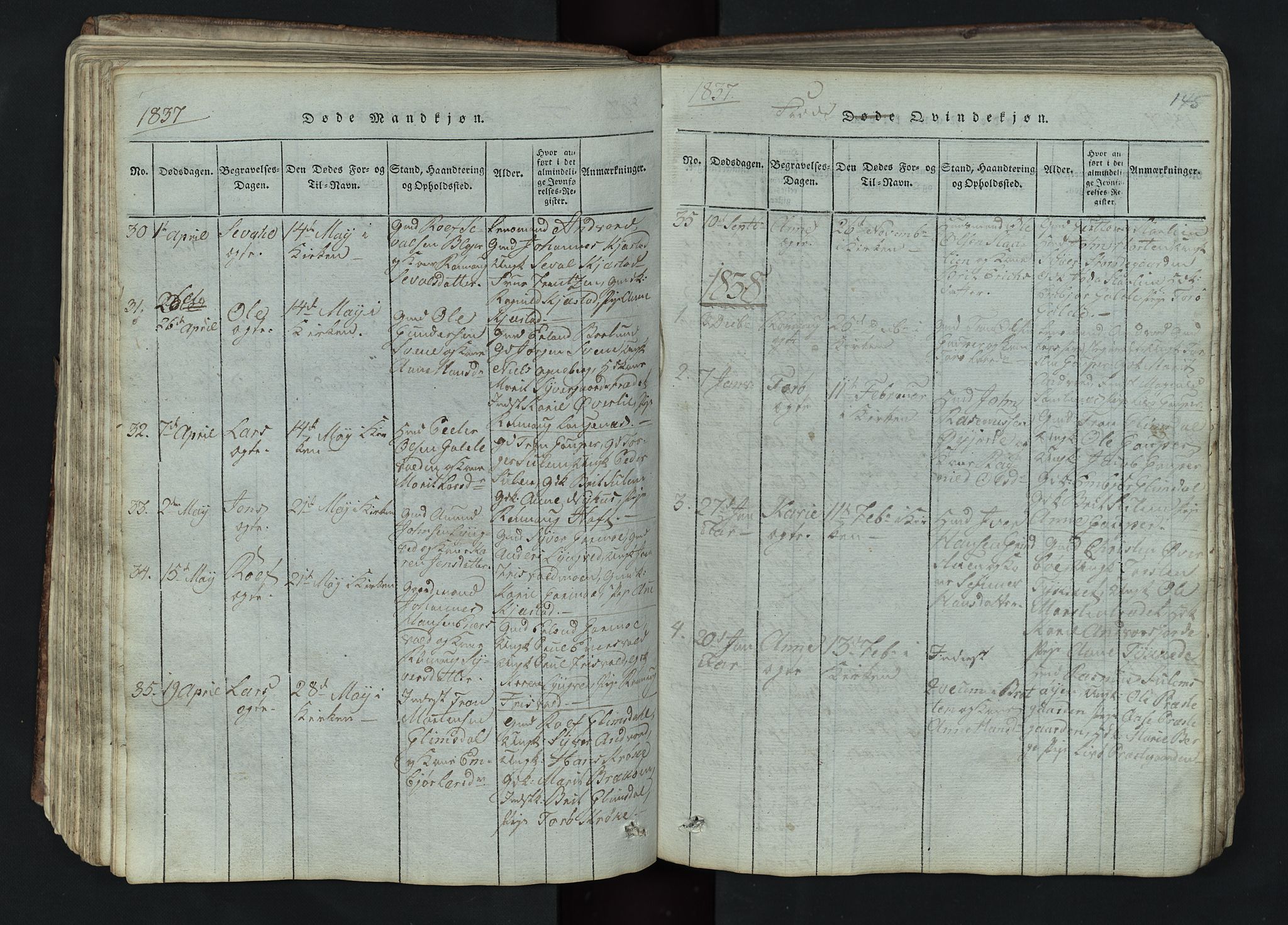 Lom prestekontor, SAH/PREST-070/L/L0002: Parish register (copy) no. 2, 1815-1844, p. 145