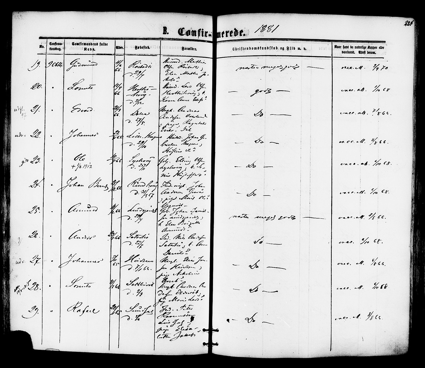 Ministerialprotokoller, klokkerbøker og fødselsregistre - Nord-Trøndelag, AV/SAT-A-1458/701/L0009: Parish register (official) no. 701A09 /1, 1864-1882, p. 224