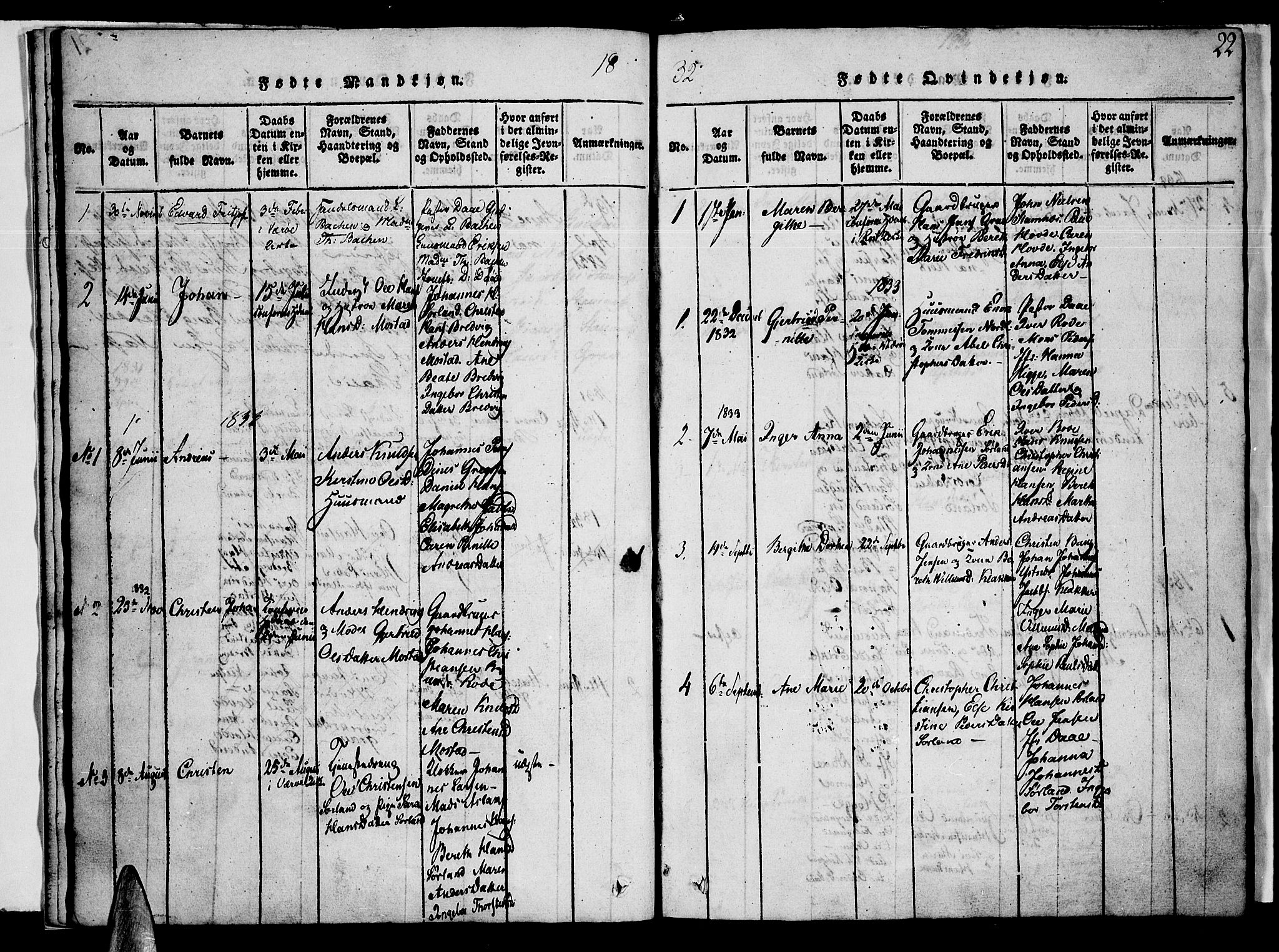 Ministerialprotokoller, klokkerbøker og fødselsregistre - Nordland, AV/SAT-A-1459/807/L0120: Parish register (official) no. 807A03, 1821-1848, p. 22