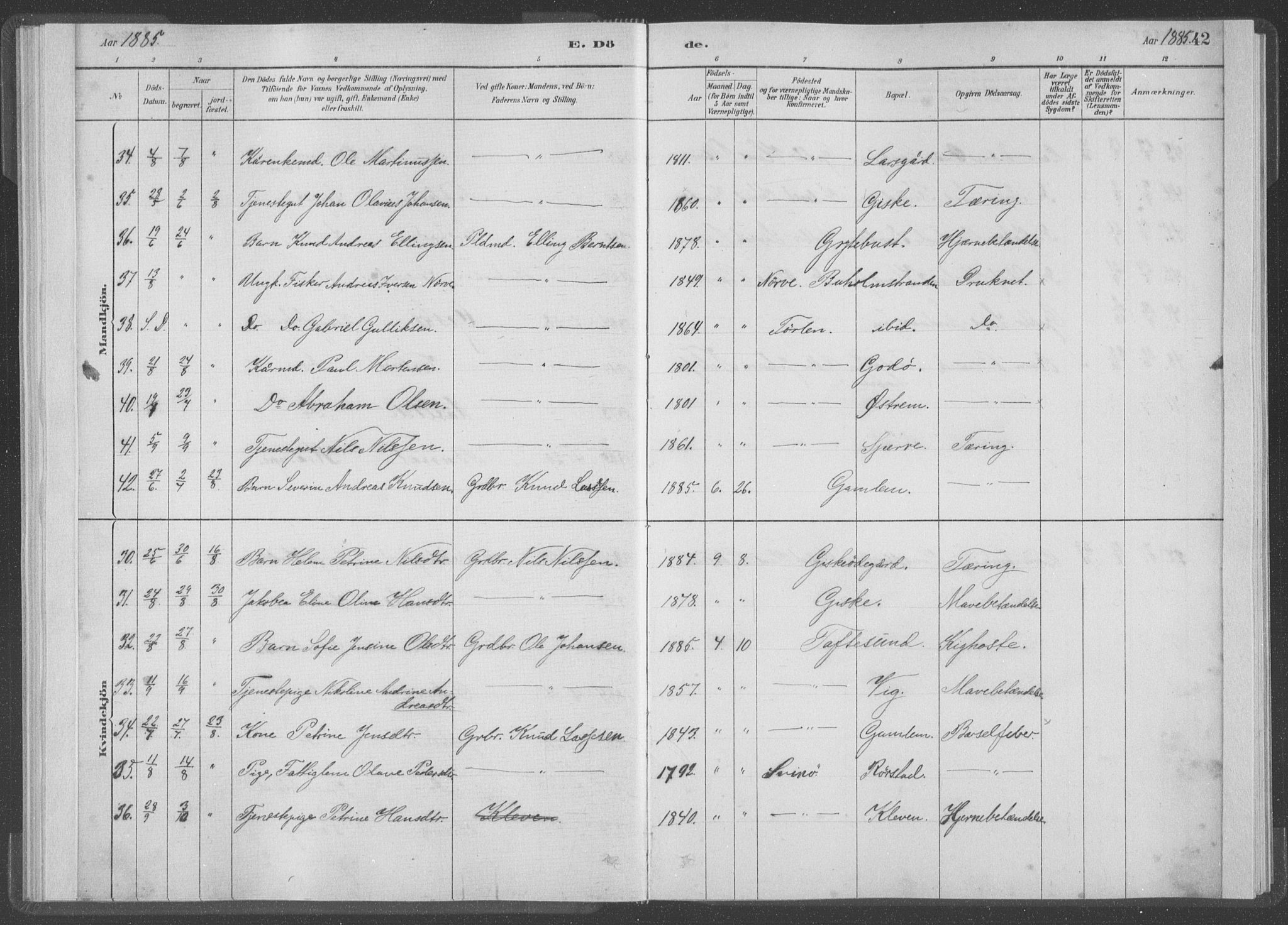 Ministerialprotokoller, klokkerbøker og fødselsregistre - Møre og Romsdal, SAT/A-1454/528/L0403: Parish register (official) no. 528A13I, 1880-1947, p. 42