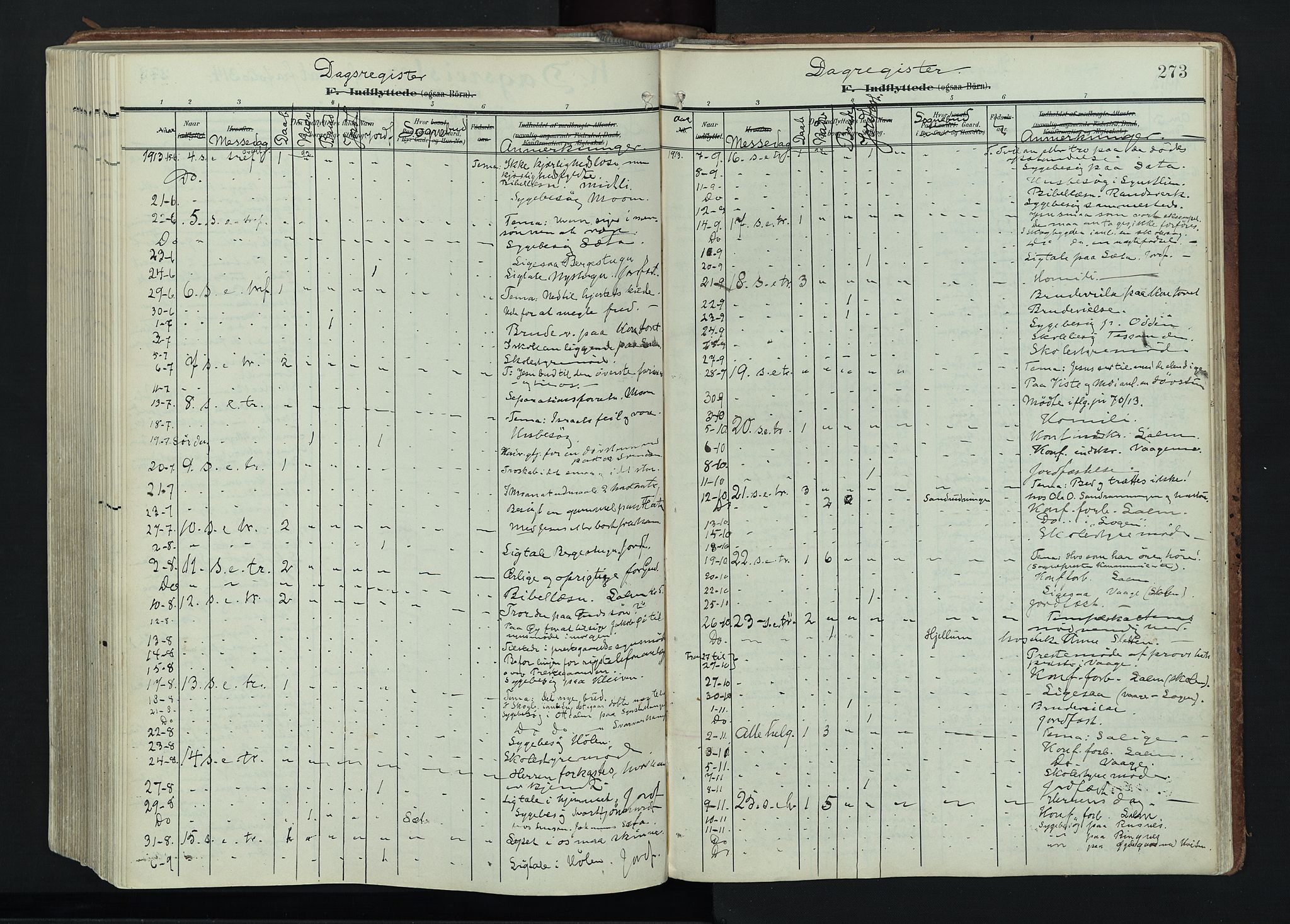 Vågå prestekontor, SAH/PREST-076/H/Ha/Haa/L0011: Parish register (official) no. 11, 1905-1924, p. 273