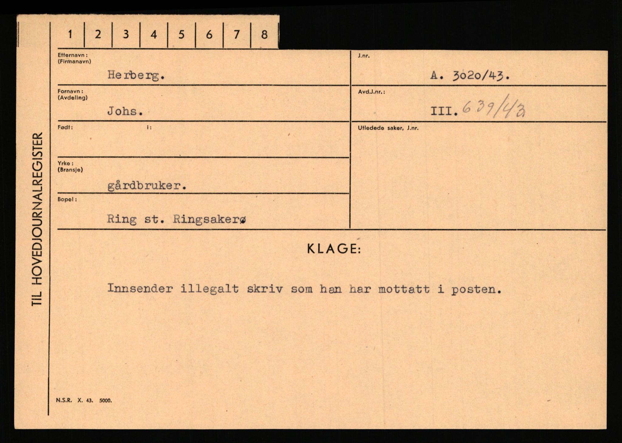 Statspolitiet - Hovedkontoret / Osloavdelingen, AV/RA-S-1329/C/Ca/L0006: Hanche - Hokstvedt, 1943-1945, p. 3850