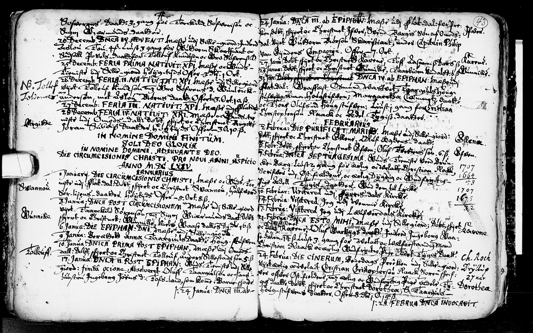 Seljord kirkebøker, SAKO/A-20/F/Fa/L0001: Parish register (official) no. I 1, 1654-1686, p. 43