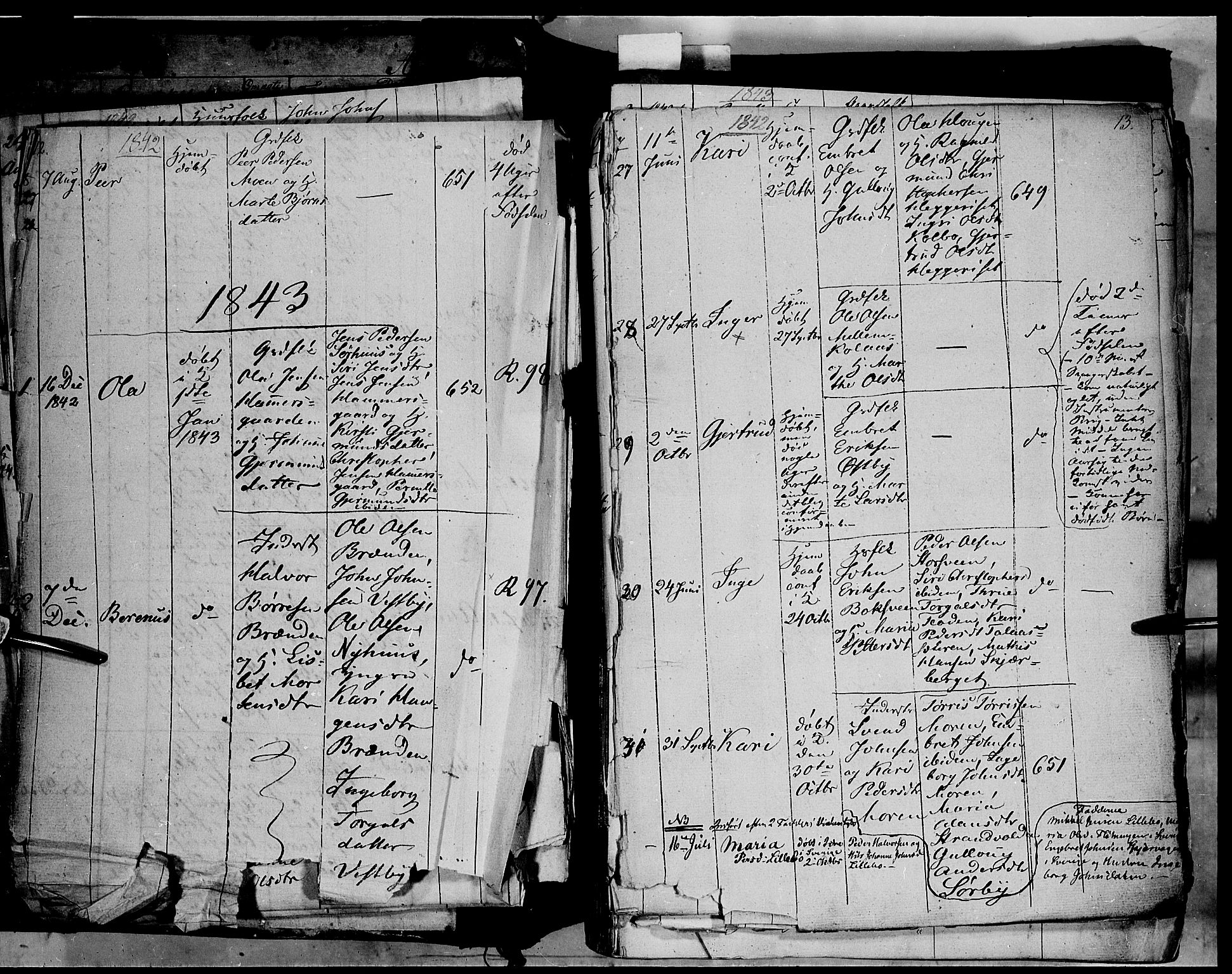 Trysil prestekontor, AV/SAH-PREST-046/H/Ha/Haa/L0004: Parish register (official) no. 4 /1, 1842-1850, p. 12-13