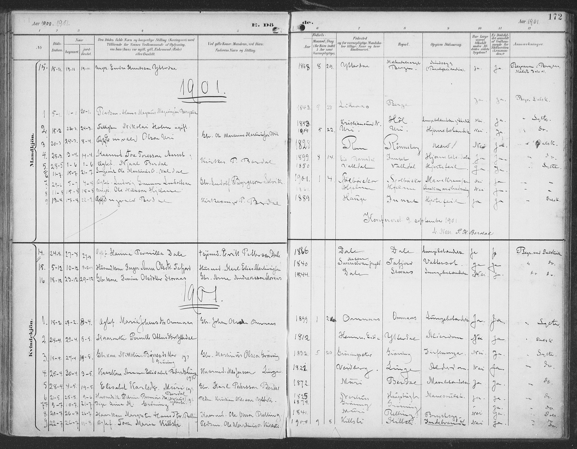 Ministerialprotokoller, klokkerbøker og fødselsregistre - Møre og Romsdal, SAT/A-1454/519/L0256: Parish register (official) no. 519A15, 1895-1912, p. 172
