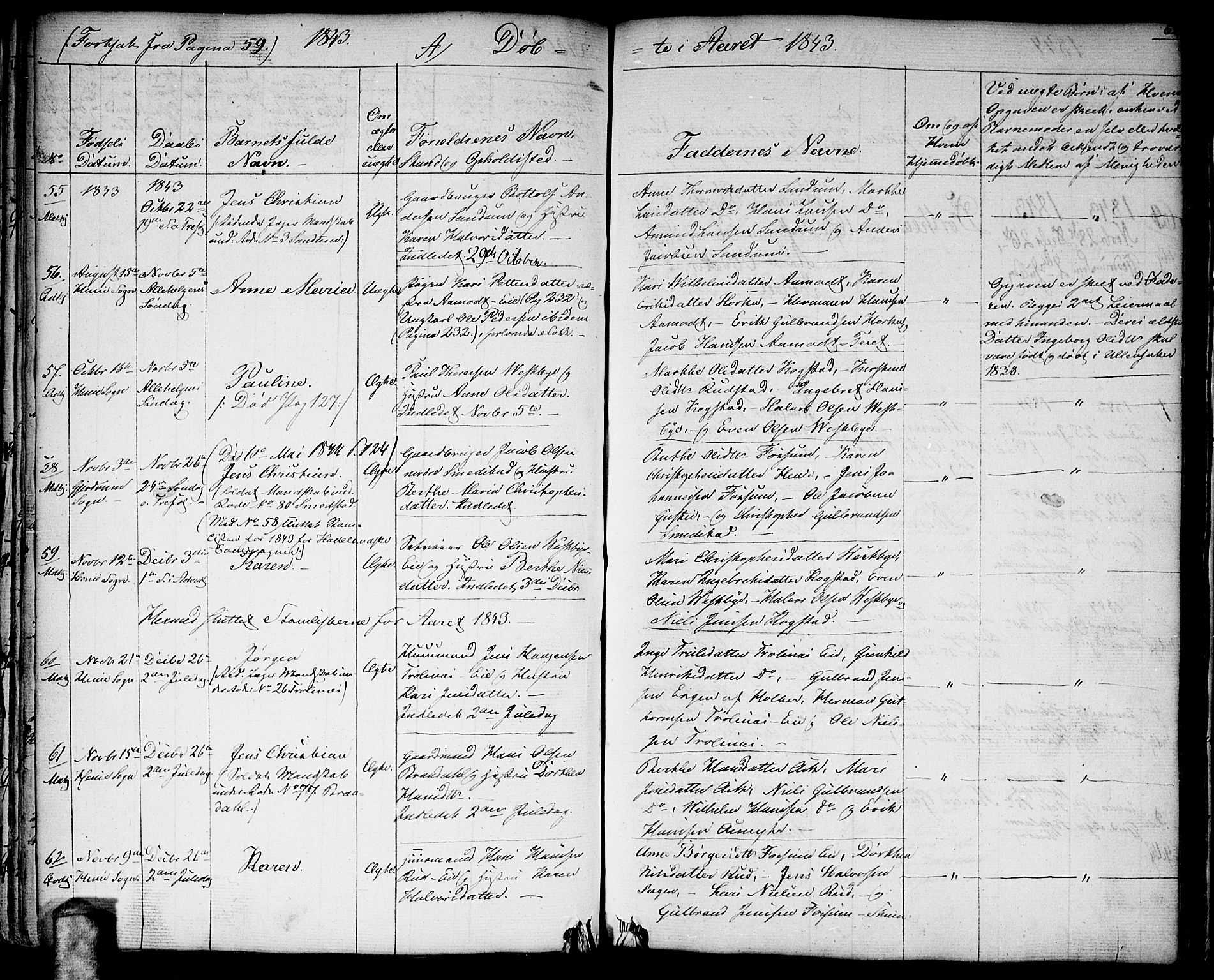 Gjerdrum prestekontor Kirkebøker, SAO/A-10412b/G/Ga/L0002: Parish register (copy) no. I 2, 1836-1850, p. 62