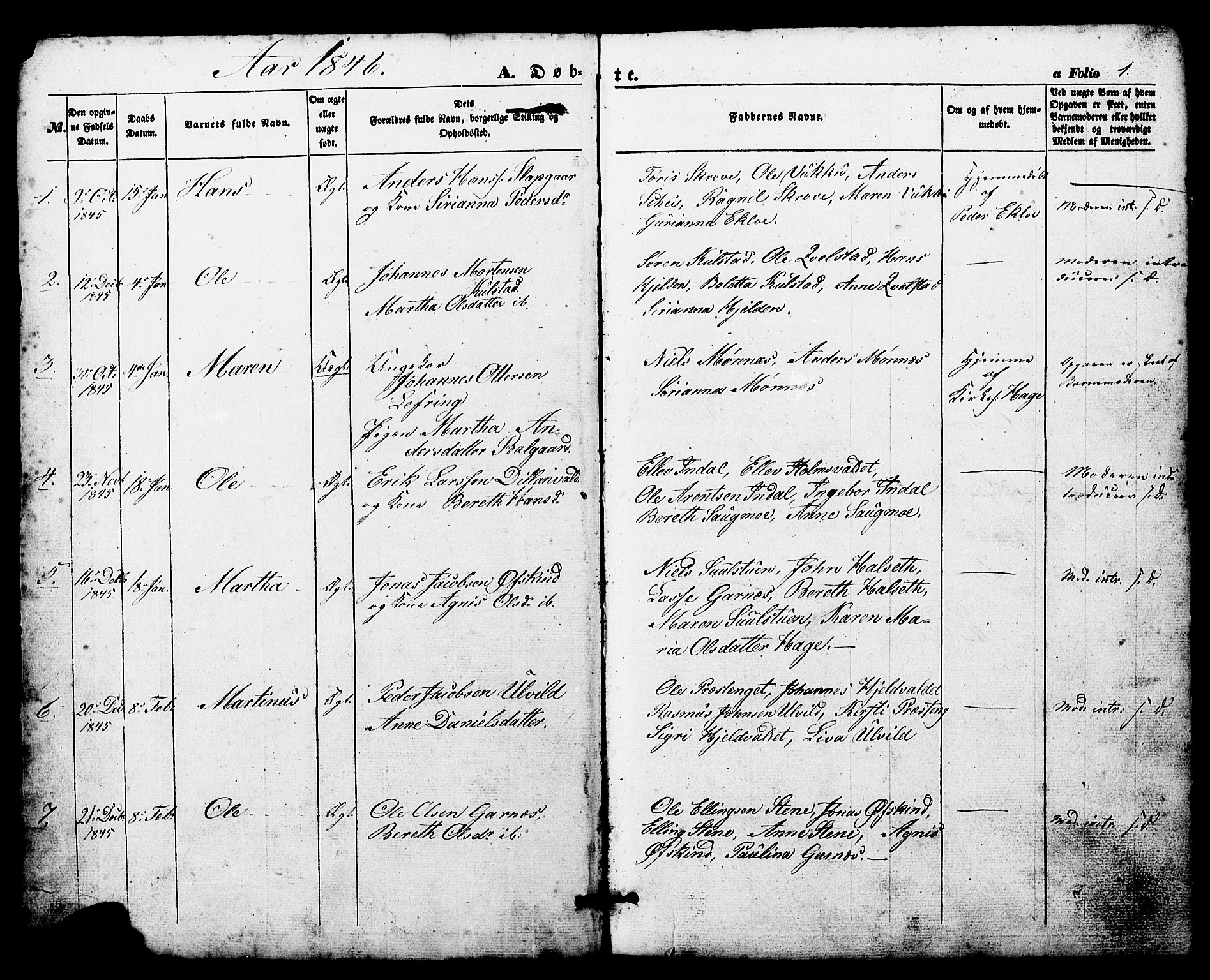 Ministerialprotokoller, klokkerbøker og fødselsregistre - Nord-Trøndelag, SAT/A-1458/724/L0268: Parish register (copy) no. 724C04, 1846-1878, p. 1