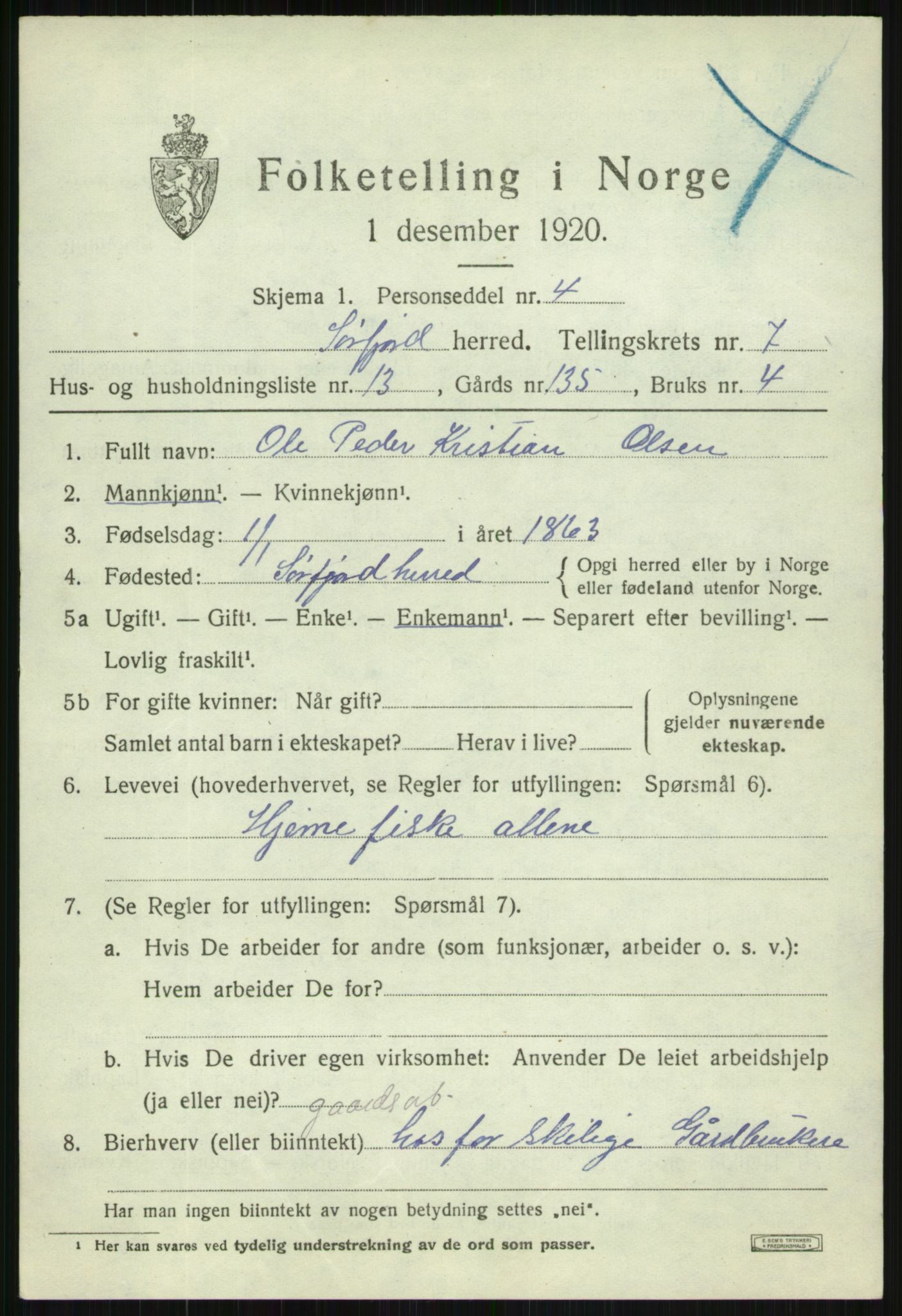 SATØ, 1920 census for Sørfjord, 1920, p. 2906