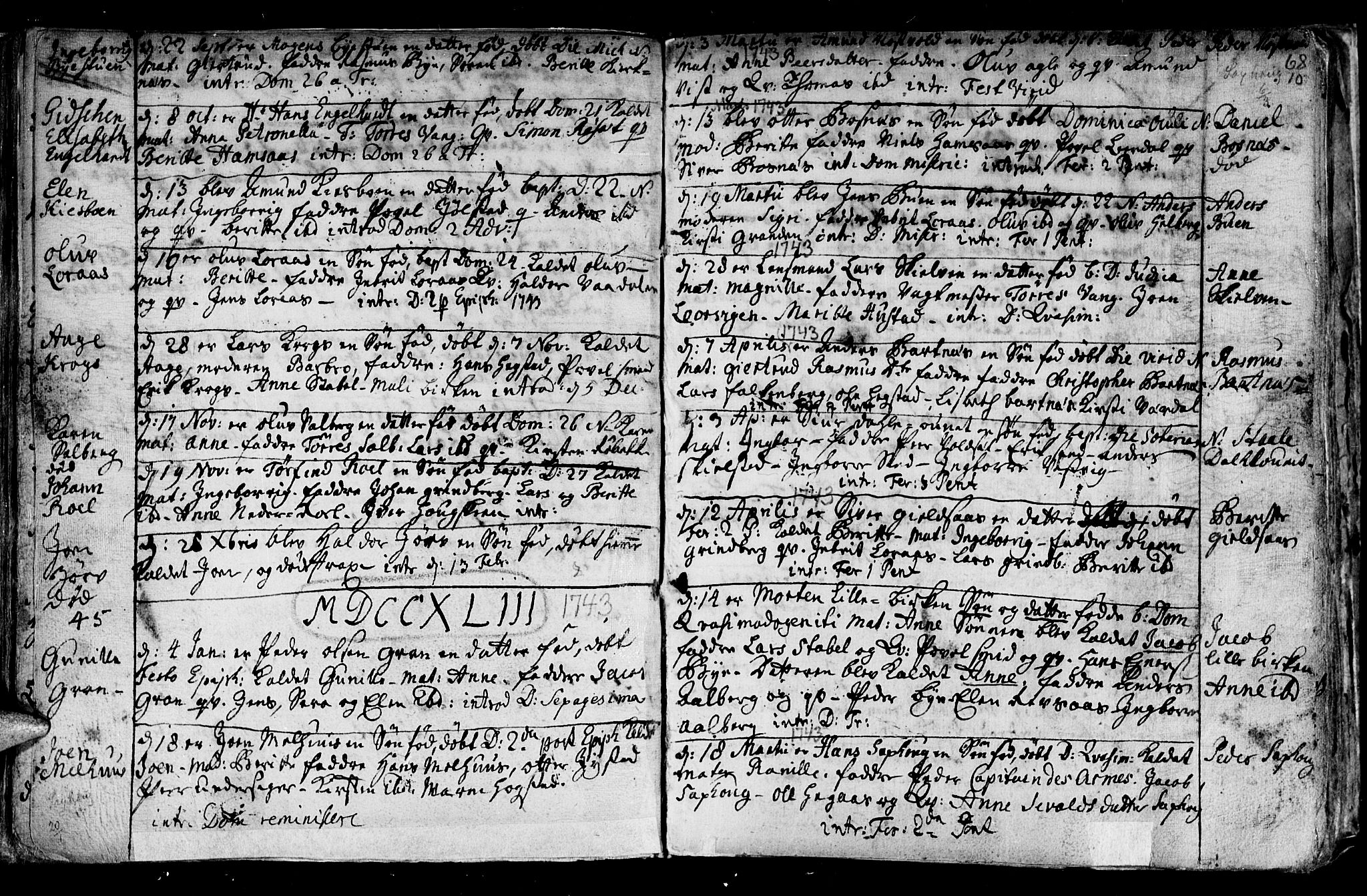 Ministerialprotokoller, klokkerbøker og fødselsregistre - Nord-Trøndelag, SAT/A-1458/730/L0272: Parish register (official) no. 730A01, 1733-1764, p. 68