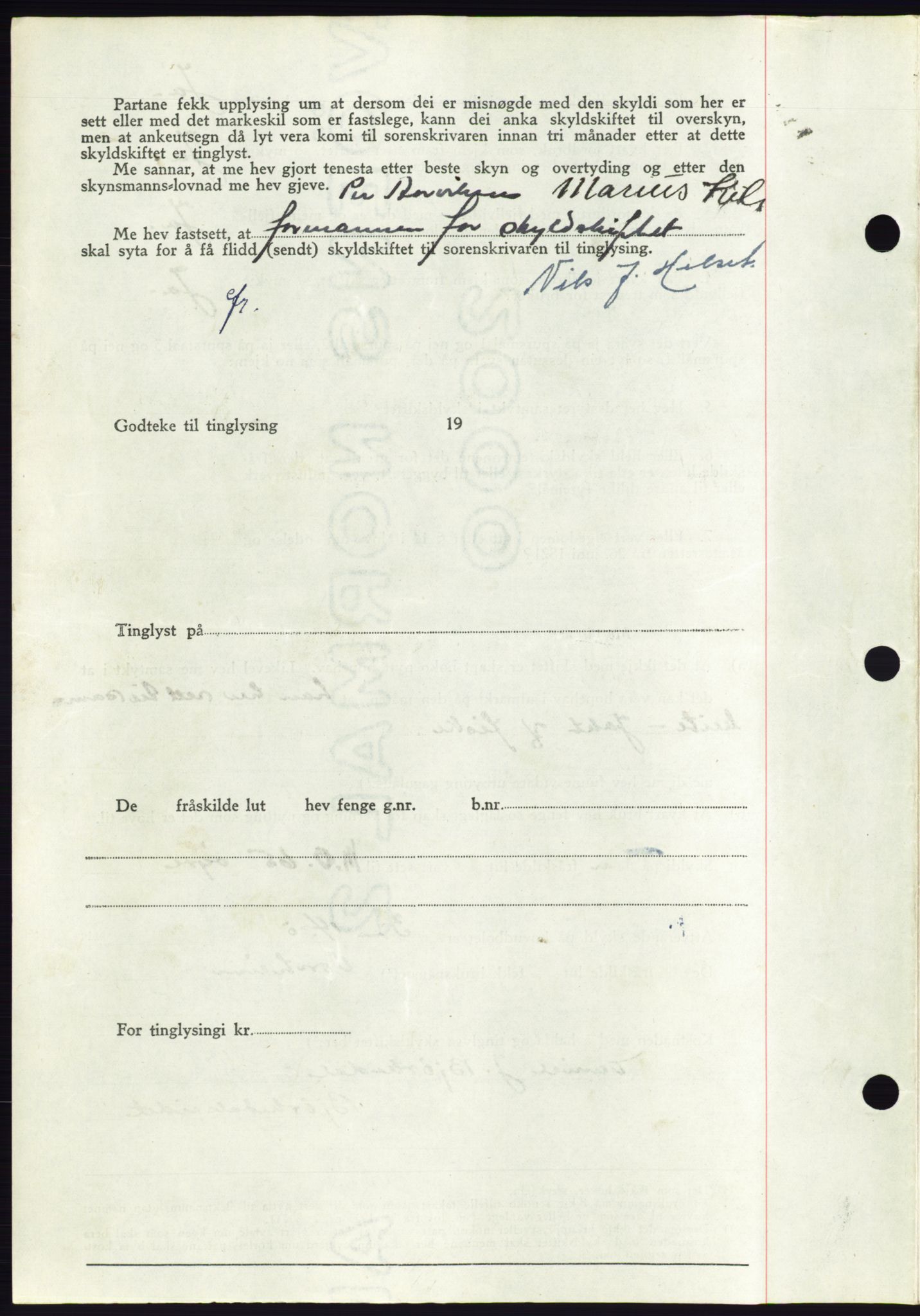 Søre Sunnmøre sorenskriveri, AV/SAT-A-4122/1/2/2C/L0078: Mortgage book no. 4A, 1946-1946, Diary no: : 964/1946