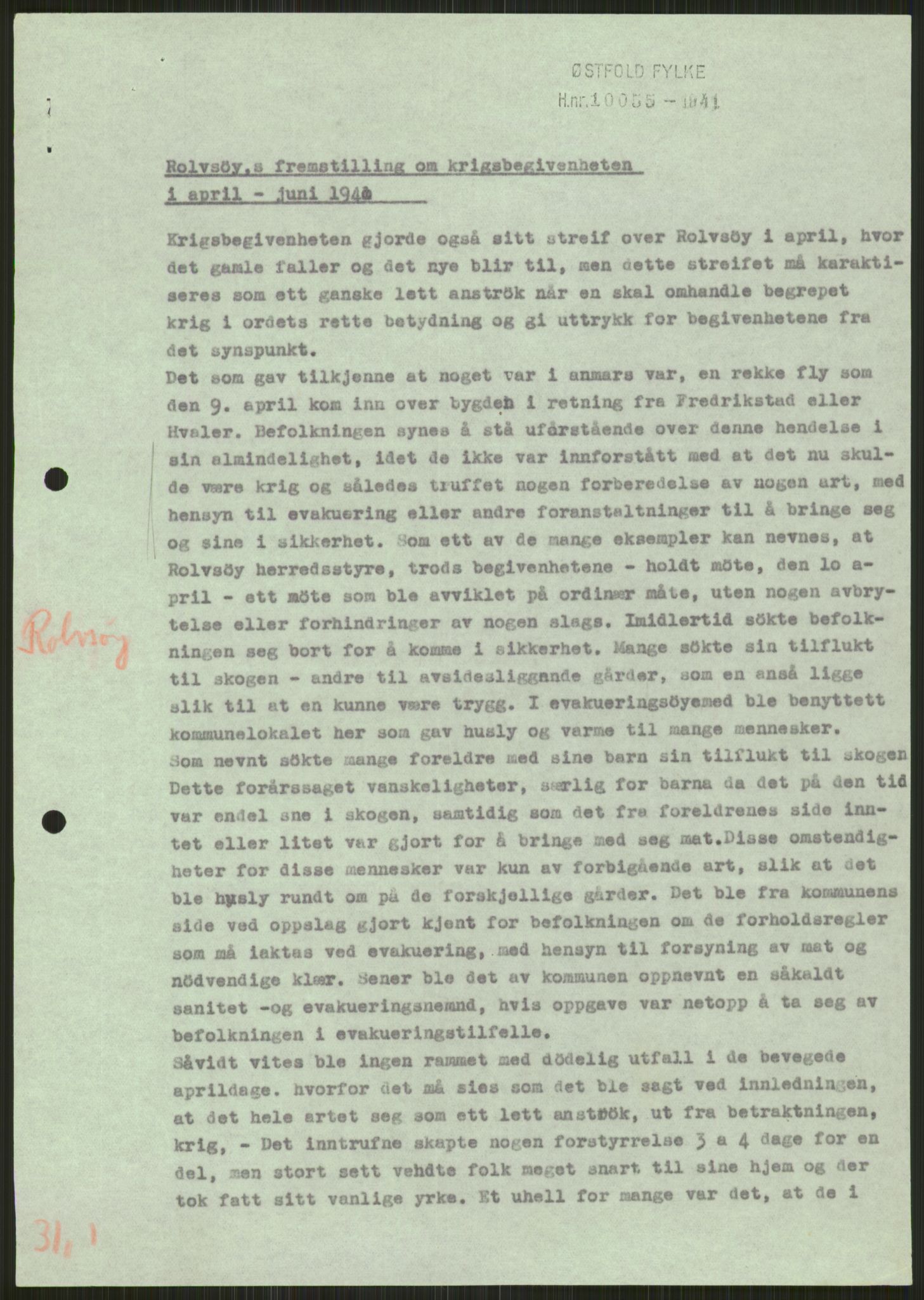 Forsvaret, Forsvarets krigshistoriske avdeling, AV/RA-RAFA-2017/Y/Ya/L0013: II-C-11-31 - Fylkesmenn.  Rapporter om krigsbegivenhetene 1940., 1940, p. 128