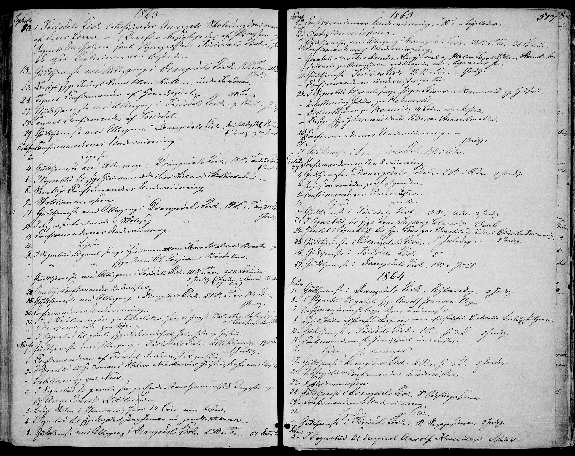 Drangedal kirkebøker, AV/SAKO-A-258/F/Fa/L0008: Parish register (official) no. 8, 1857-1871, p. 517